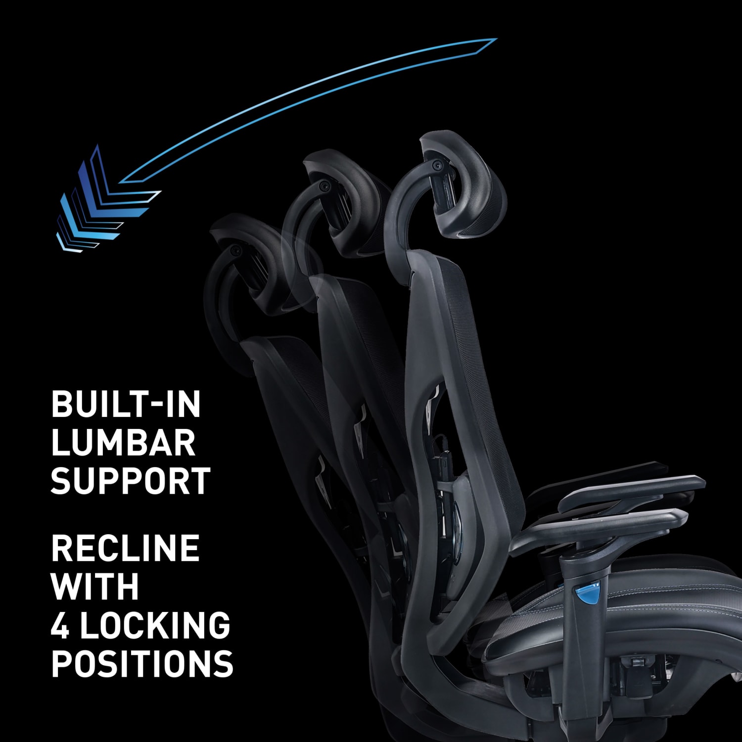 RS Gaming Eonix Ergonomic MeshVegan Leather High Back Active Chair  Footstool BlackBlue BIFMA Compliant PopularChairscom