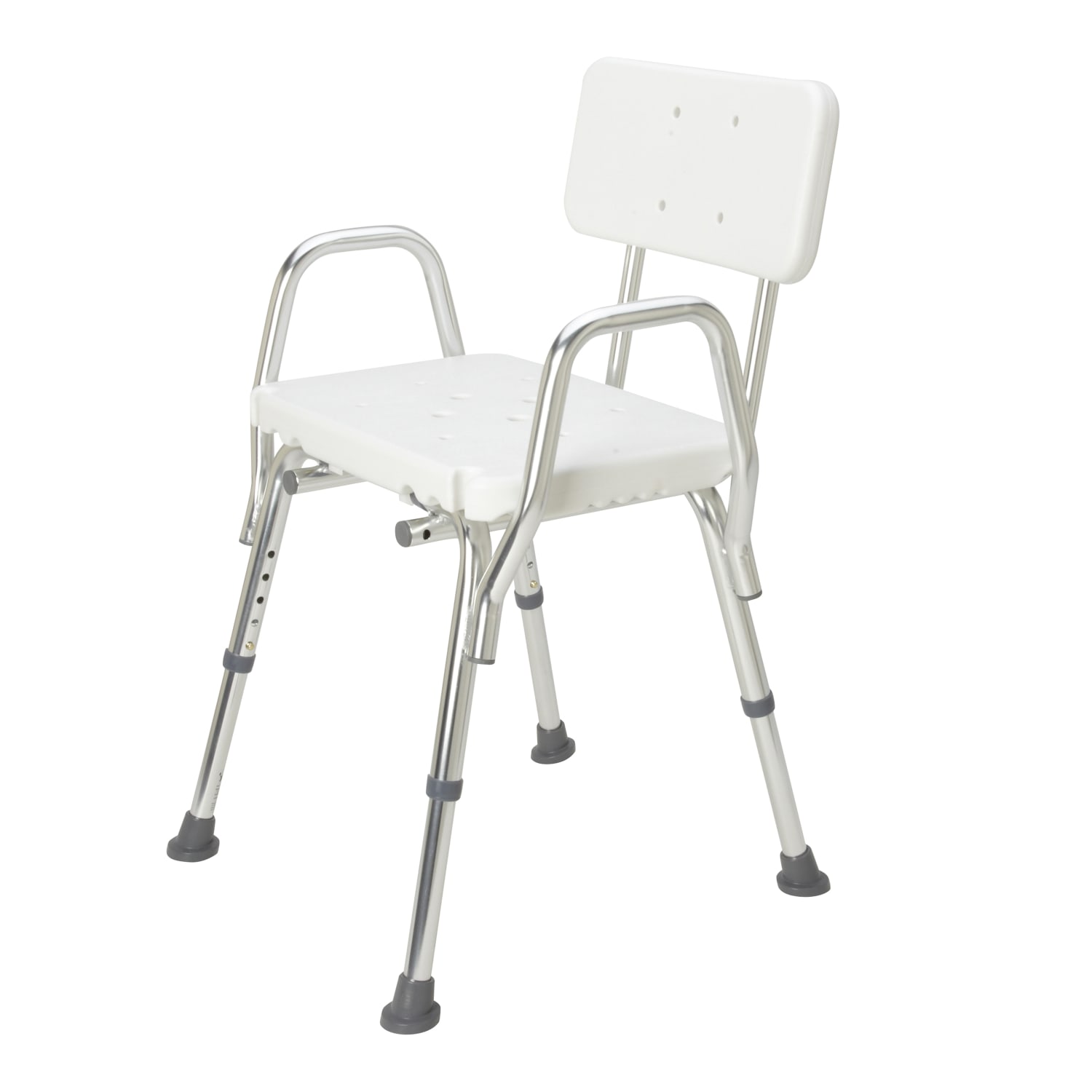 DMI Heavy-Duty Bath And Shower Chair With Arm, Removable Backrest, 28inH x 19inW x 13inD, White - Image 3