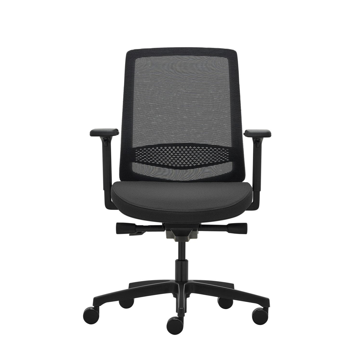 WorkPro Expanse Series Multifunction Ergonomic Mesh/Fabric Mid-Back Manager Chair, Black/Black, BIFMA Compliant - Image 3