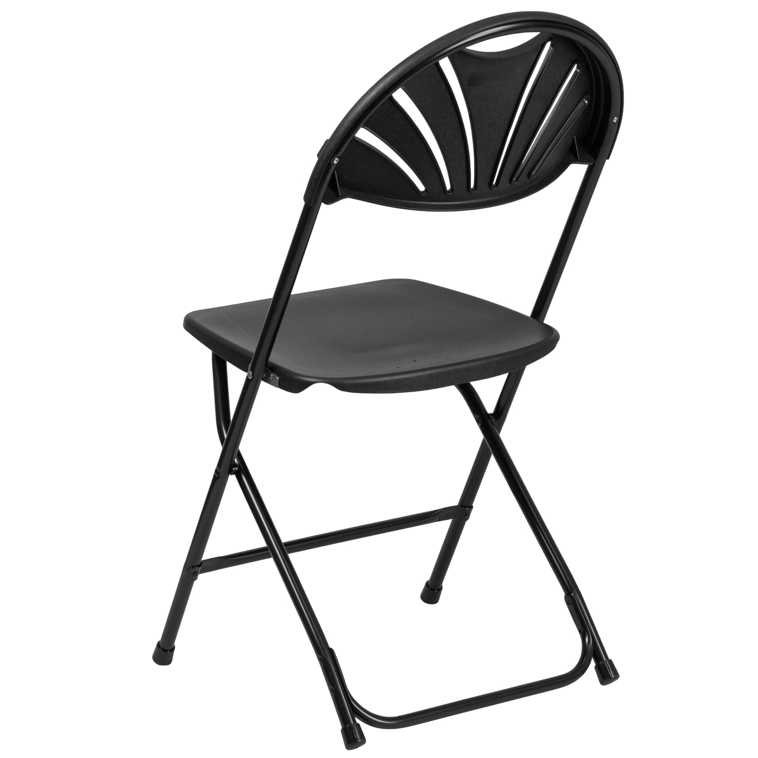 Flash Furniture HERCULES Series 650 lb Capacity Plastic Fan Back Folding Chairs Black Set Of 2 Chairs PopularChairscom