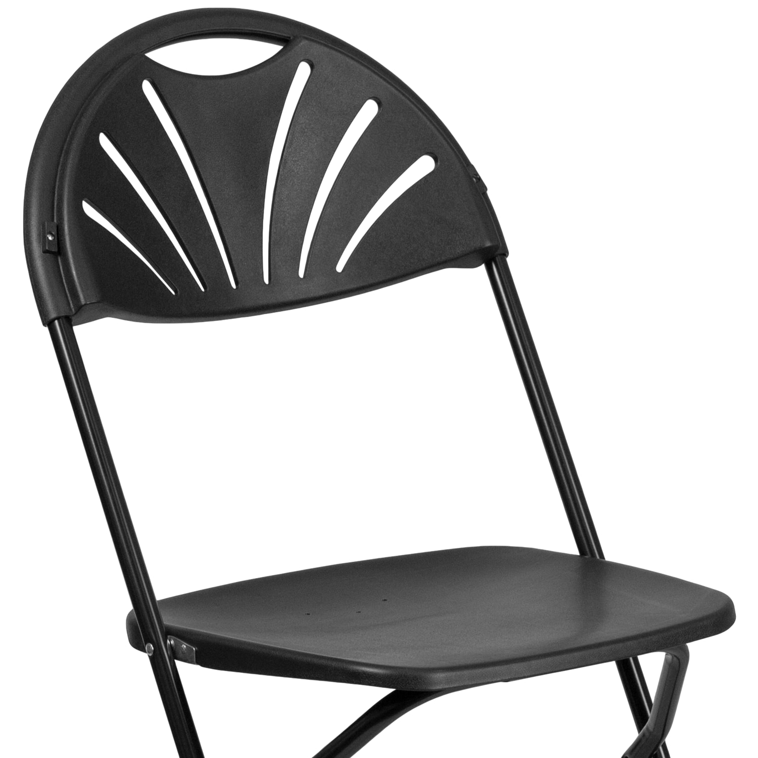 Flash Furniture HERCULES Series 650 lb Capacity Plastic Fan Back Folding Chairs Black Set Of 2 Chairs PopularChairscom