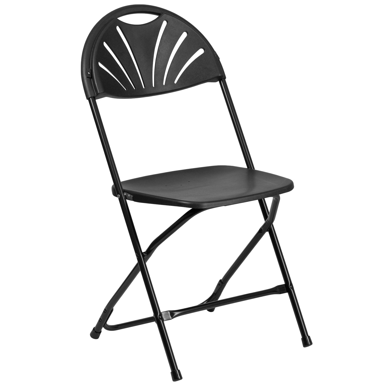 Flash Furniture HERCULES Series 650 lb Capacity Plastic Fan Back Folding Chairs Black Set Of 2 Chairs PopularChairscom