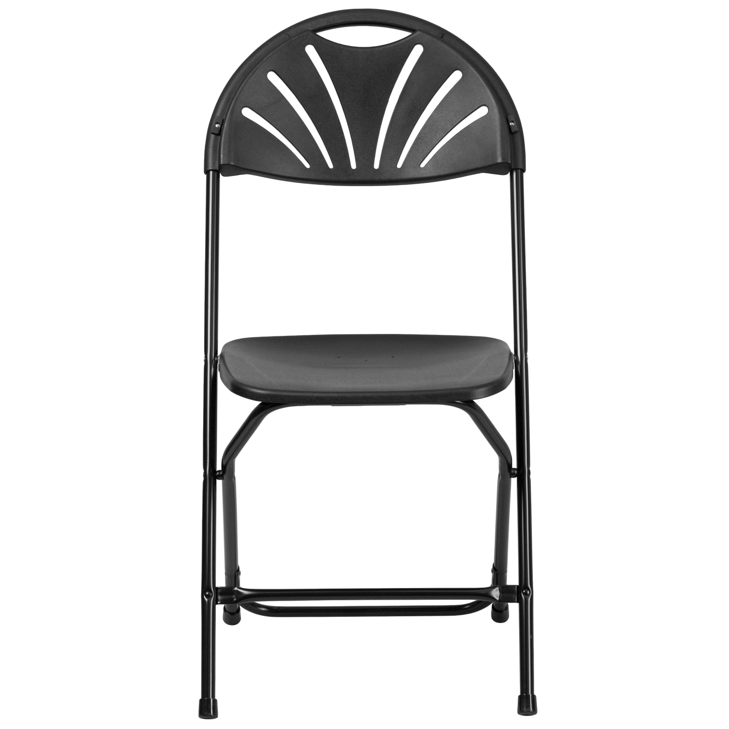 Flash Furniture HERCULES Series 650 lb Capacity Plastic Fan Back Folding Chairs Black Set Of 2 Chairs PopularChairscom