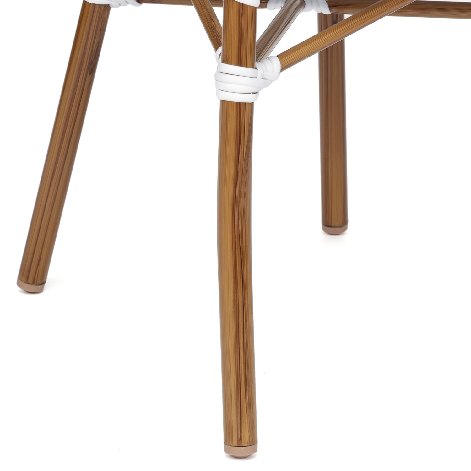 Flash Furniture 4 Pack Lourdes IndoorOutdoor Commercial Thonet Bistro Stacking Chair with Arms White  GrayNatural Frame  4SDA6422AWGYN PopularChairscom