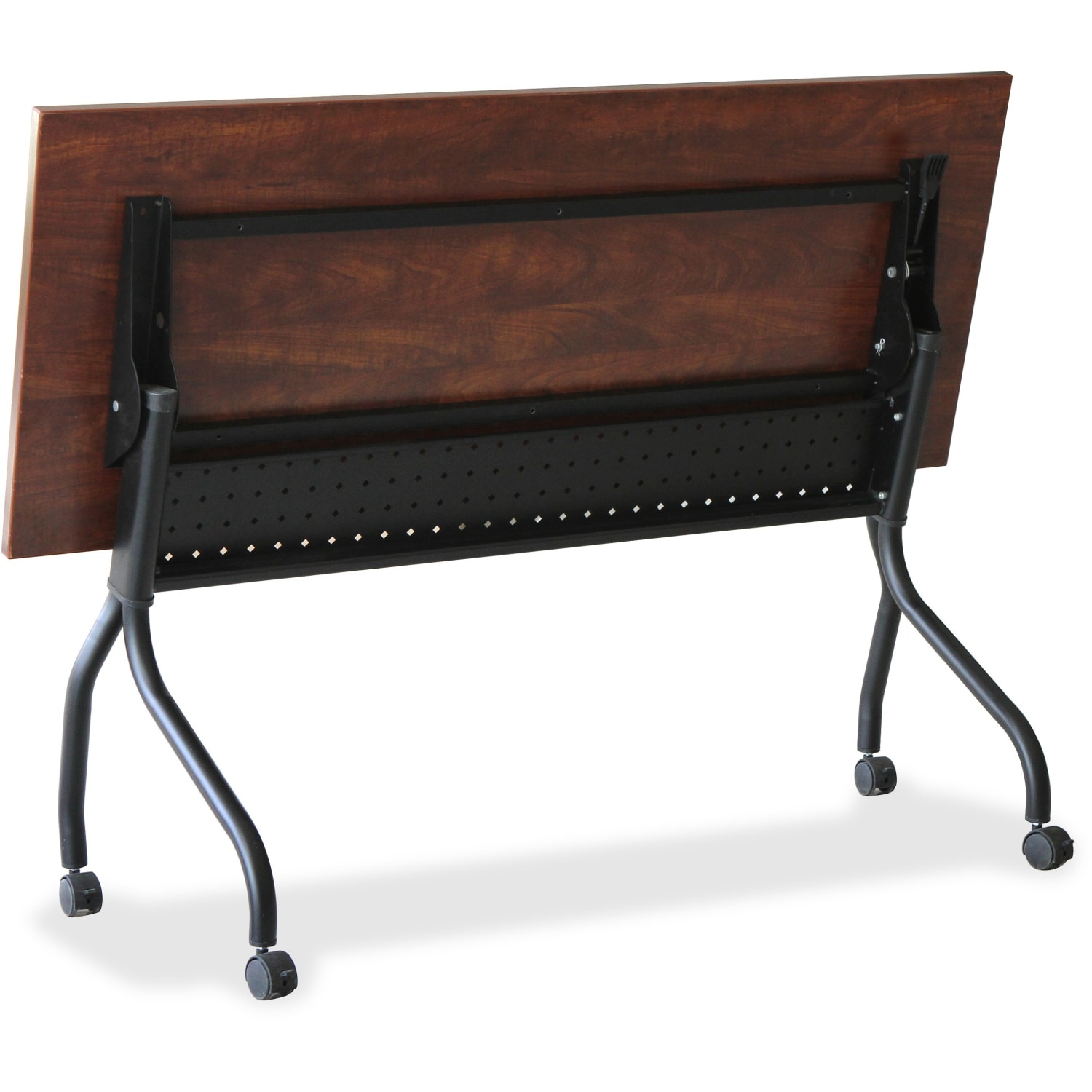 Lorell Flip Top Training Table, 60inW, Cherry/Black - Image 4