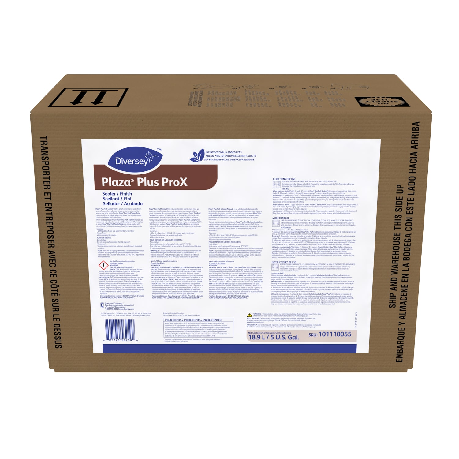 Diversey Care Plaza Plus ProX Sealer/Finish, 18.9L, White