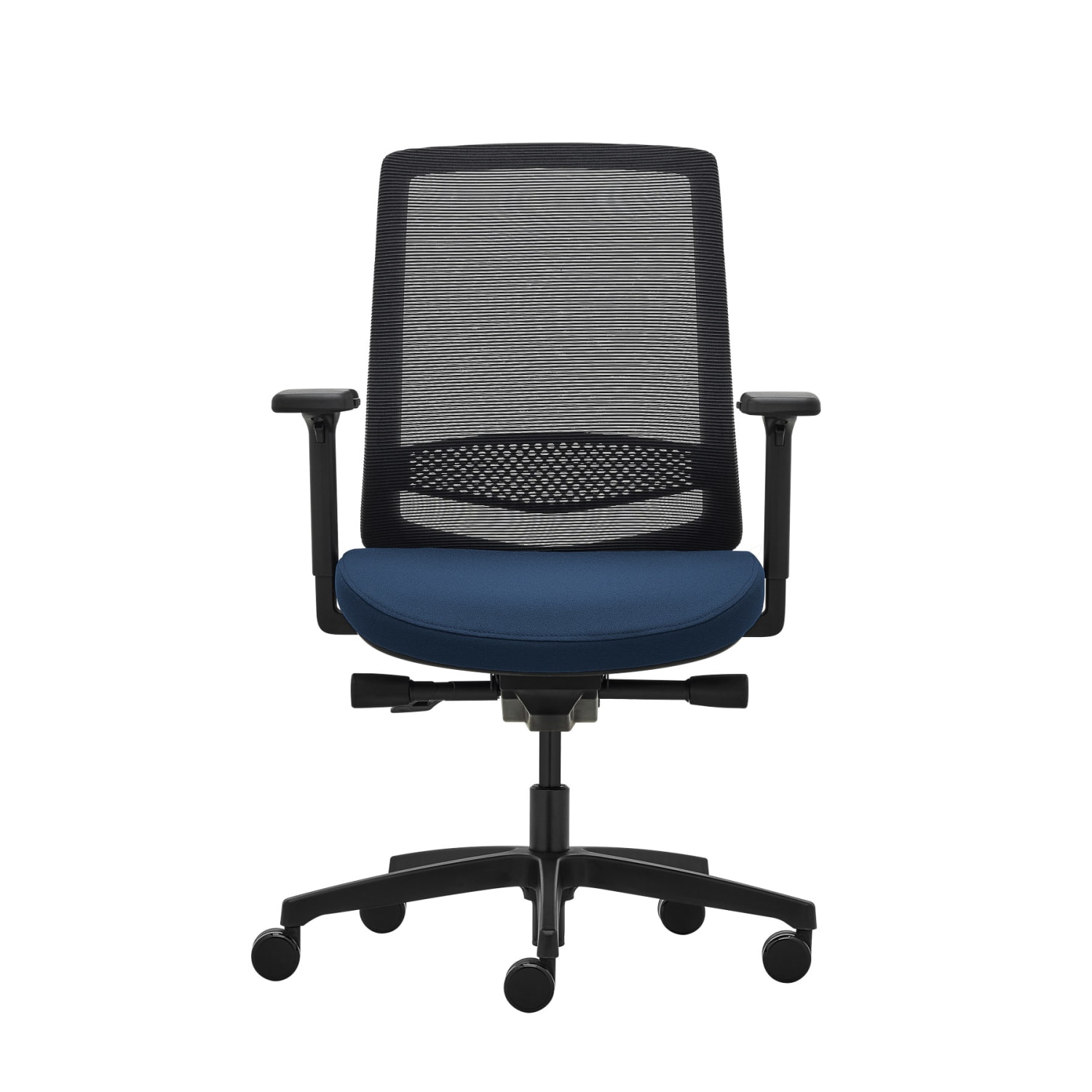 WorkPro Expanse Series Multifunction Ergonomic MeshFabric Mid Back Manager Chair BlackBlue BIFMA Compliant PopularChairscom