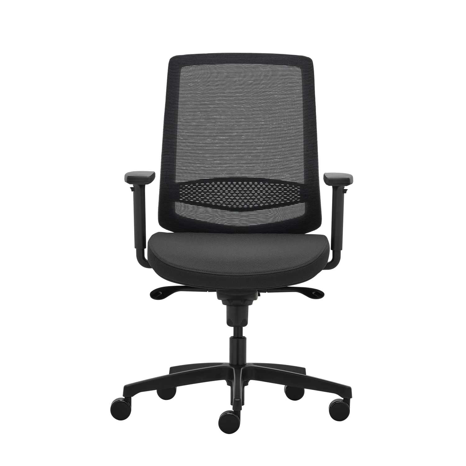 WorkPro Expanse Series Ergonomic Mesh/Fabric Mid-Back Task Chair, Black/Black - Image 3