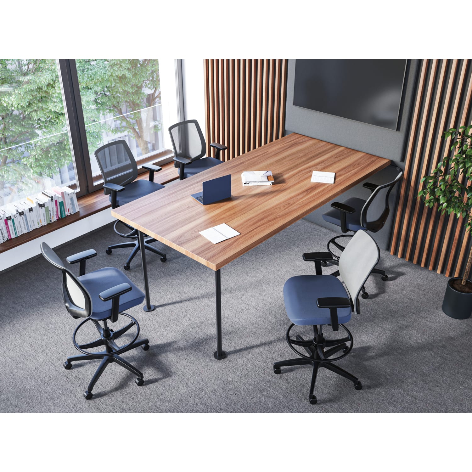 WorkPro Expanse Series MeshFabric Mid Back Height Adjustable Task Stool BlackBlack PopularChairscom