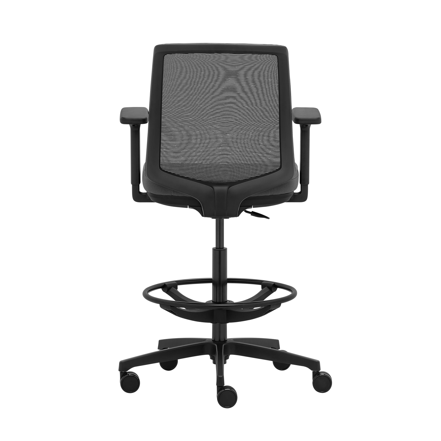 WorkPro Expanse Series MeshFabric Mid Back Height Adjustable Task Stool BlackGray PopularChairscom
