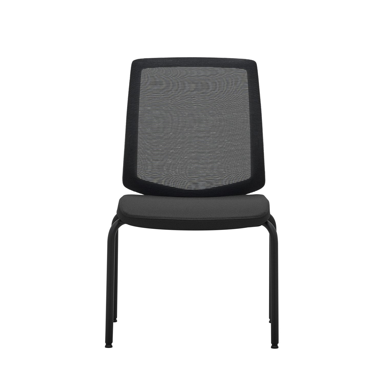 WorkPro Expanse Series Mesh/Fabric Guest Chairs, Black/Black, Set Of 2 Chairs - Image 3