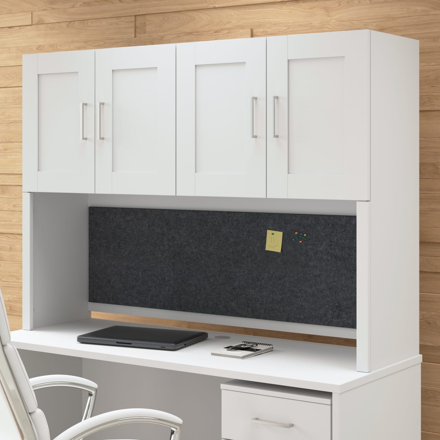 Bush Business Furniture 57inW x 16inH Acoustic Tackboard, Cool Charcoal, Standard Delivery - Image 5