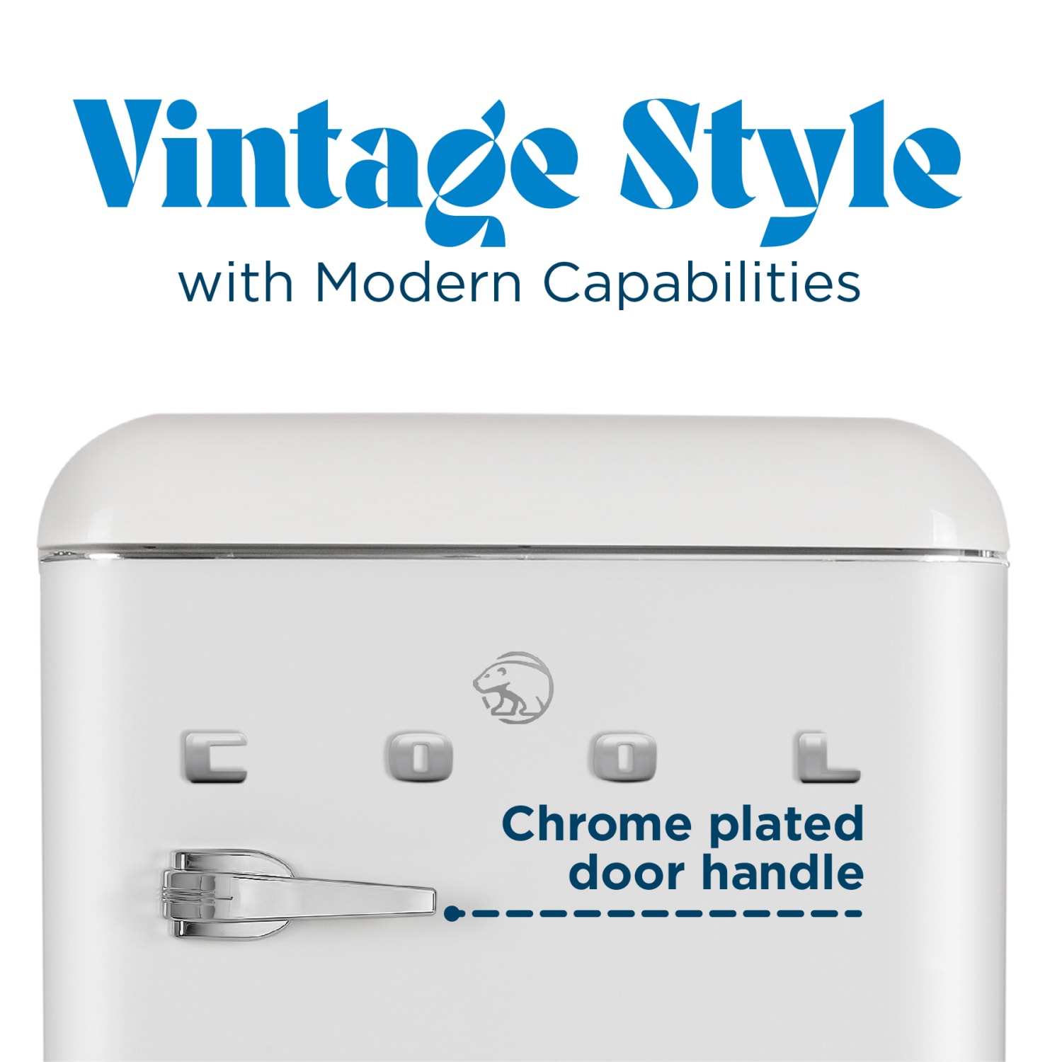 Commercial Cool Retro 4.4 Cu. Ft. Mini All-Refrigerator With 2 Slide-Out Glass Shelves, White - Image 3