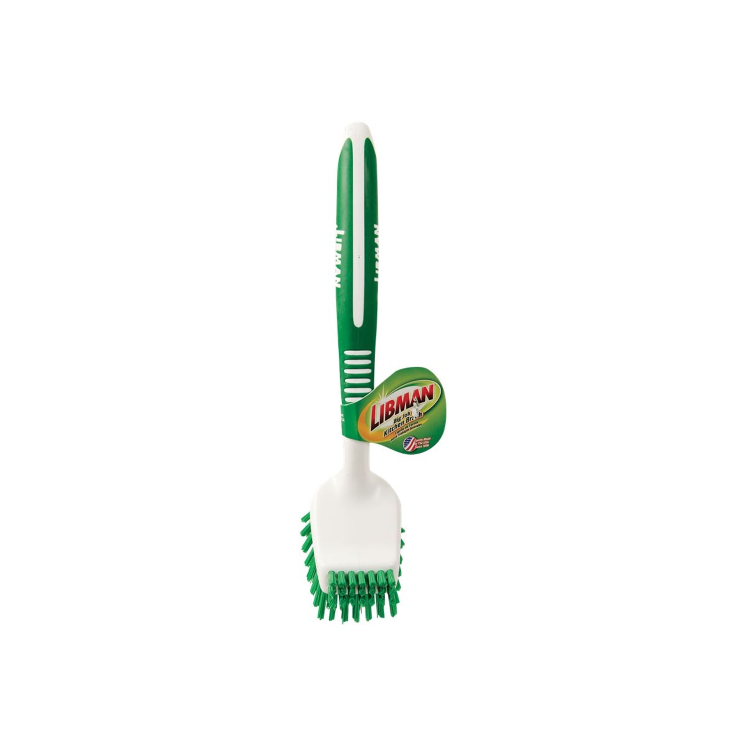 Libman Commercial Big Job Kitchen Brushes, 8in x 3in, Green/White, Pack Of 6 Brushes - Image 3
