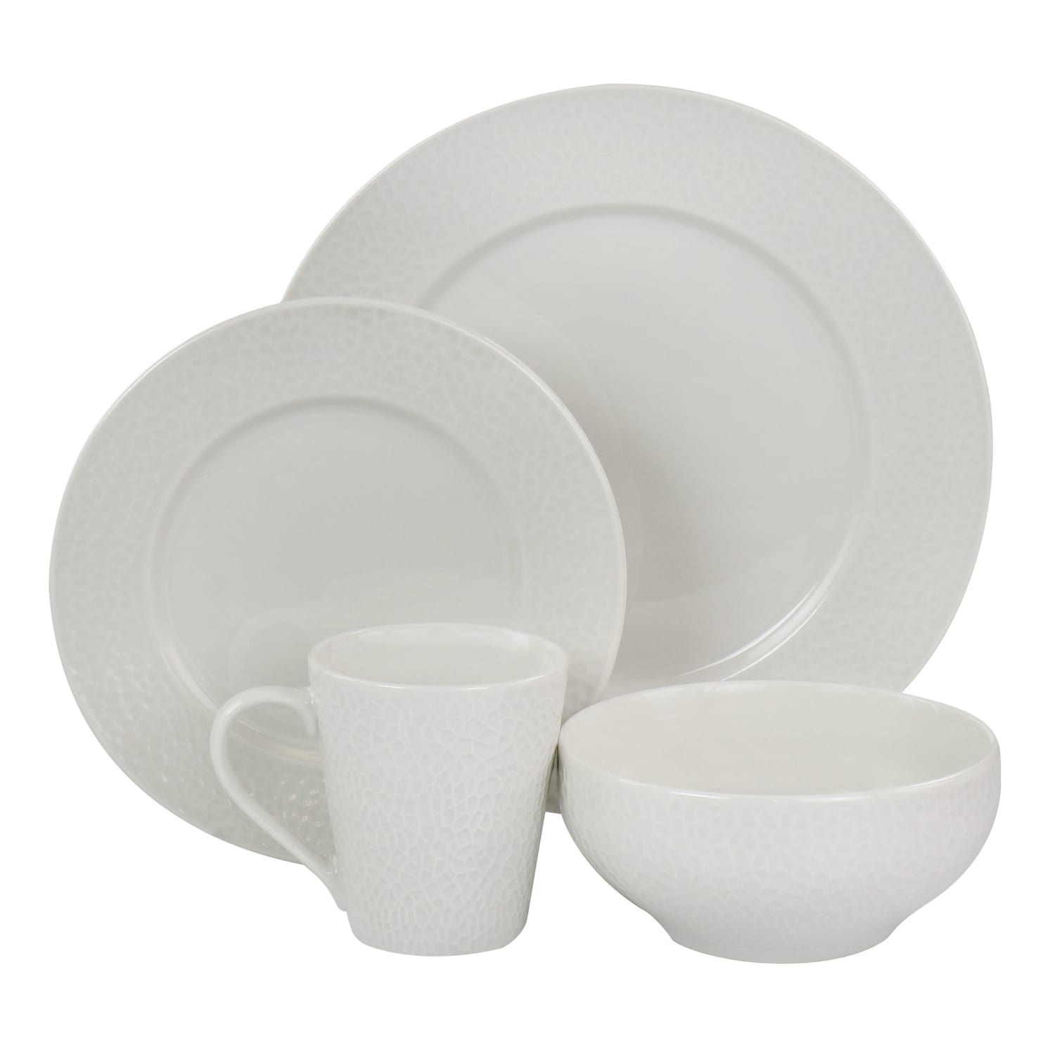 Elama Jasmine 16-Piece Dinnerware Set, White - Image 3