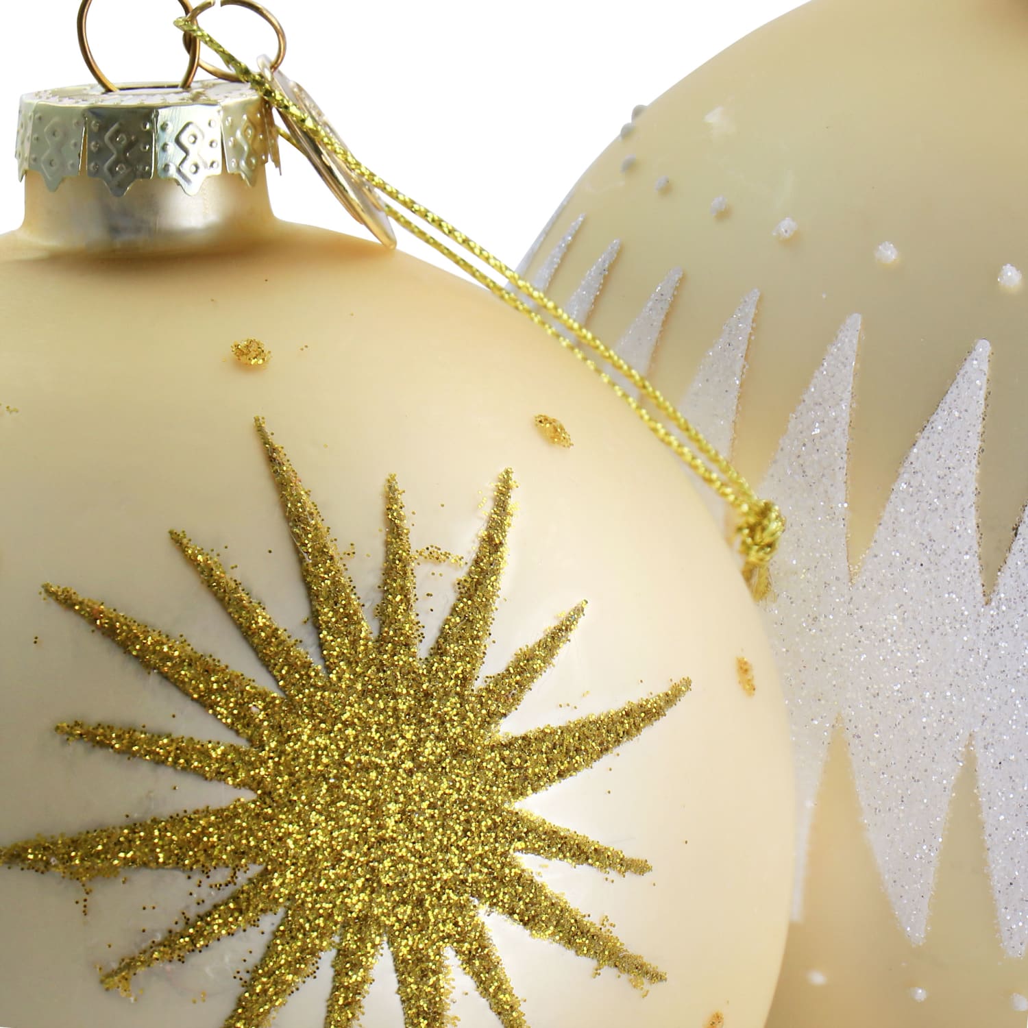 Martha Stewart Holiday Ball Ornament 4-Piece Set, 5inH x 4inW x 4inD, Gold - Image 6