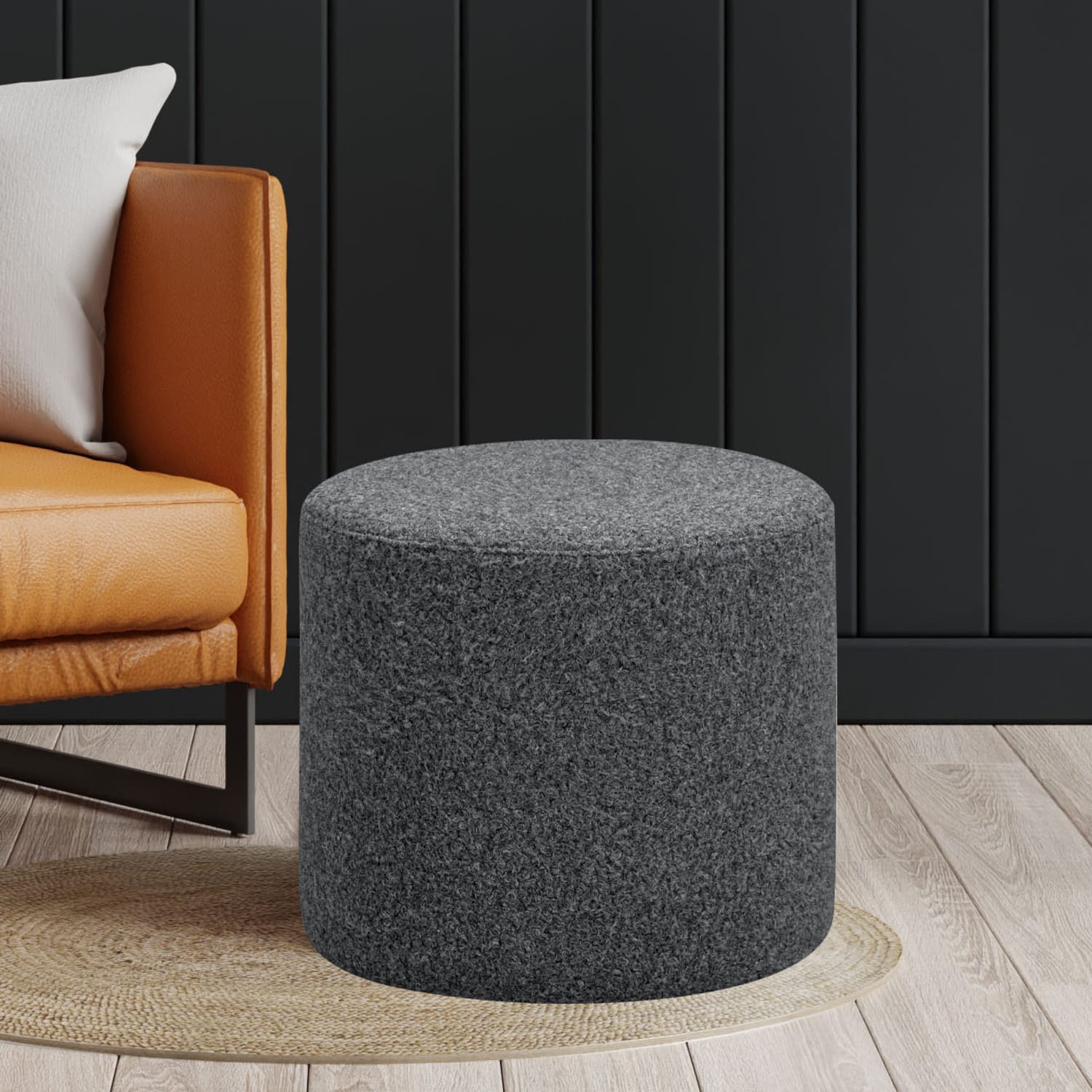 Lifestyle Solutions Gareth Fabric Ottoman, 17inH x 19inW x 19inD, Gray - Image 3