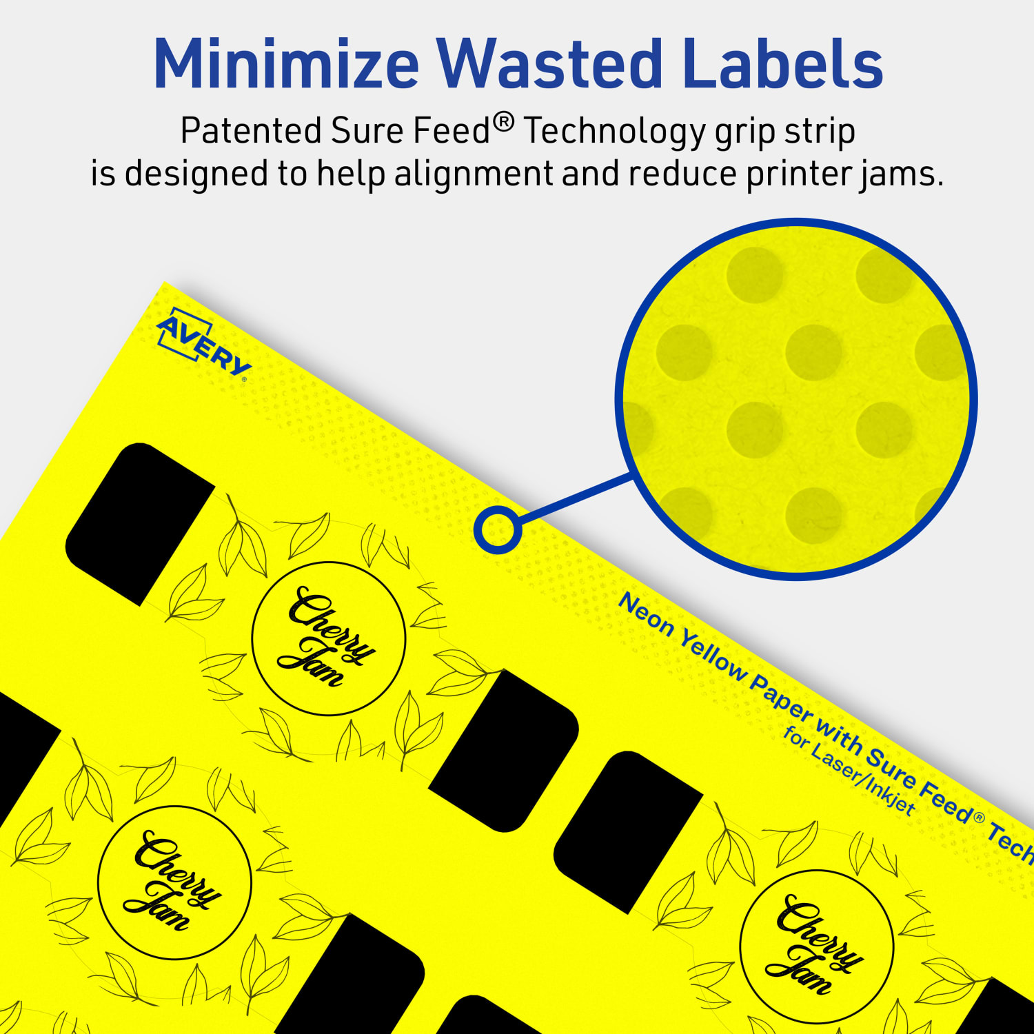 Avery Print-To-The-Edge Labels With Sure Feed Technology, 94122-NYP80, Cigar, 1-1/2in x 3-1/2in, Matte Neon Yellow, Pack of 800 - Image 5