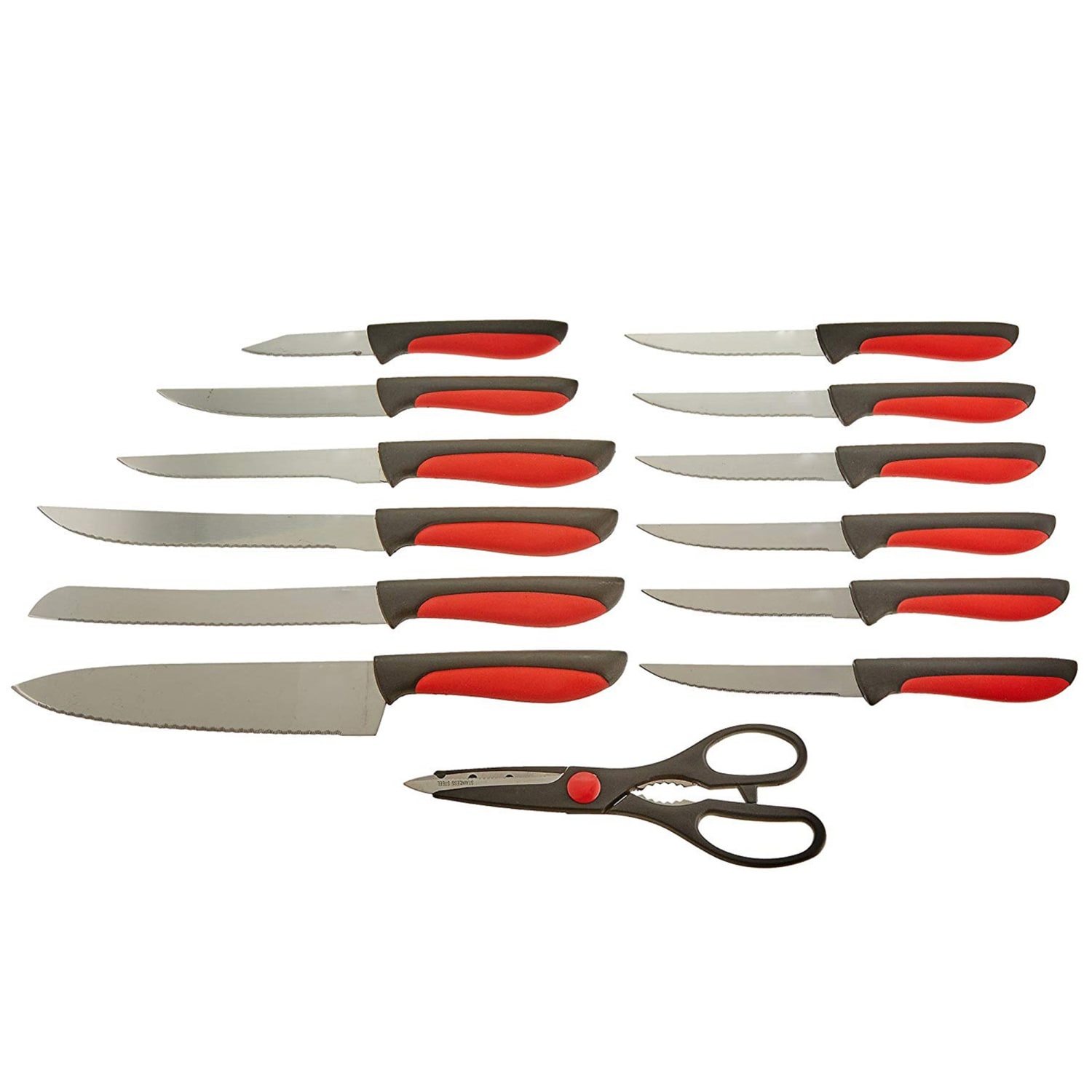 MegaChef 14-Piece Cutlery Set, Red - Image 4