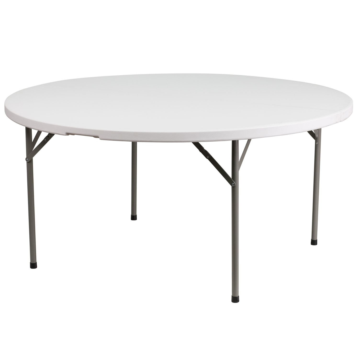 Flash Furniture Round Plastic Folding Table, 29-1/4inH x 60-3/4inW x 60-3/4inD, Granite White/Gray - Image 3