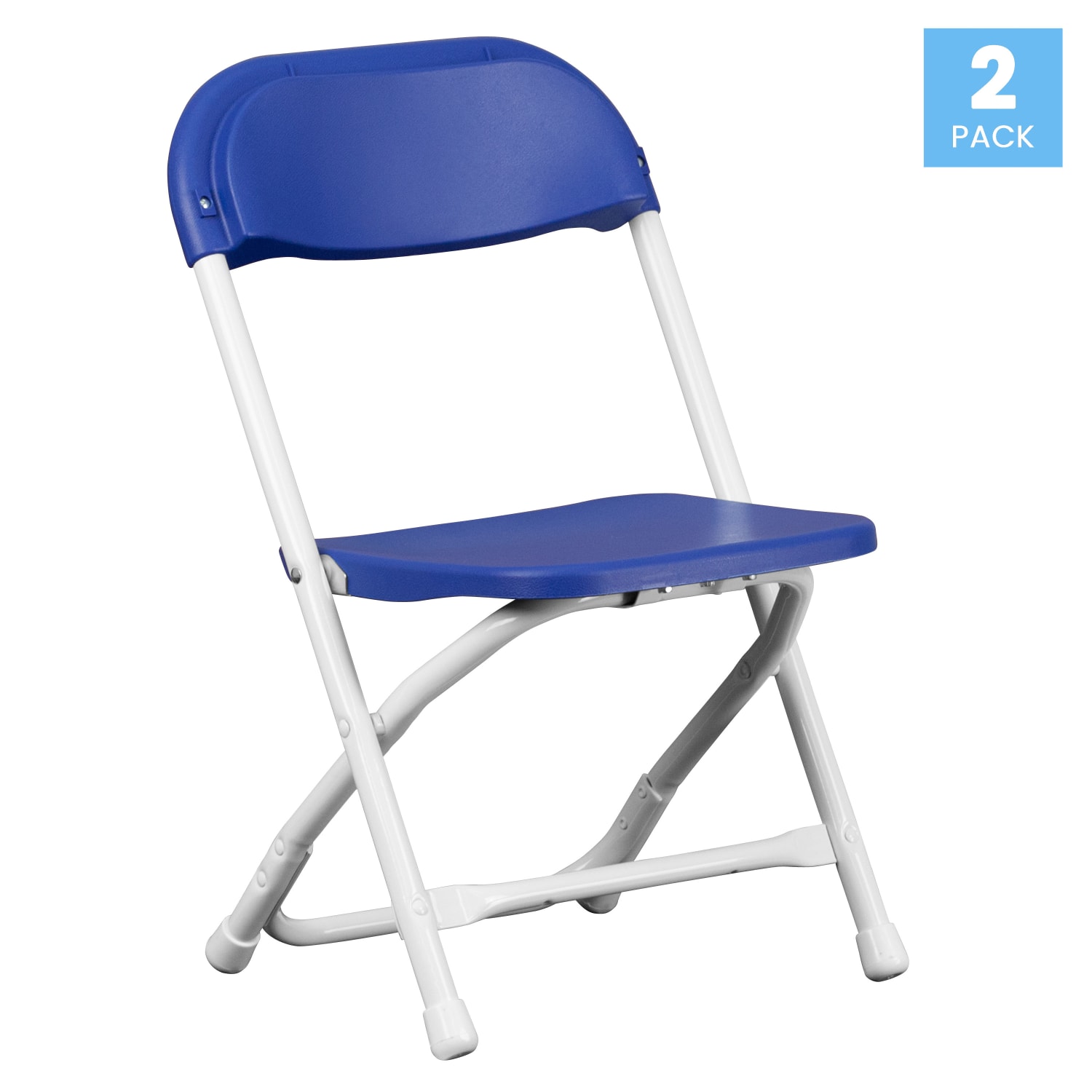 Flash Furniture 2 Pack Kids Plastic Folding Chair Blue PopularChairscom