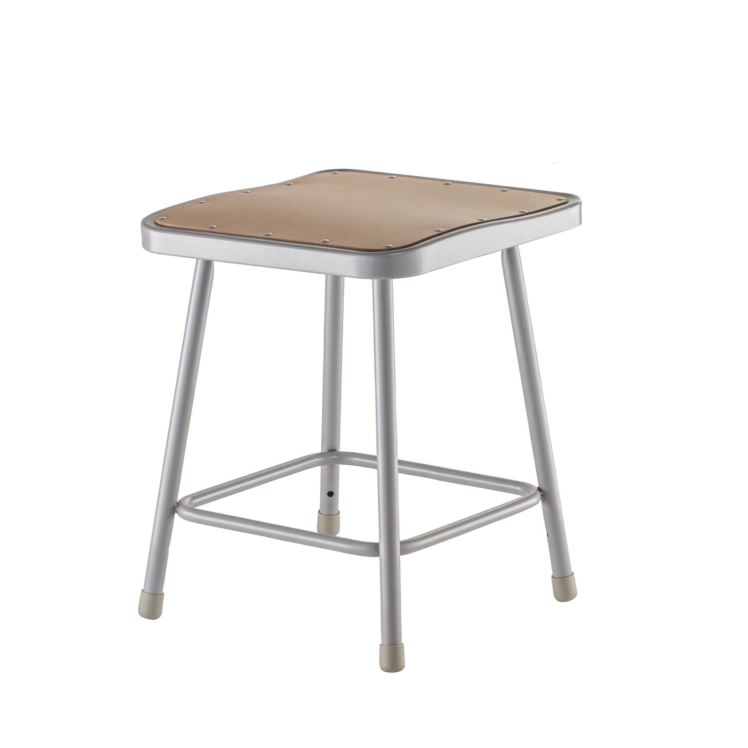 National Public Seating Hardboard Task Stools, 18inH, Gray/Brown, Pack Of 2 Stools