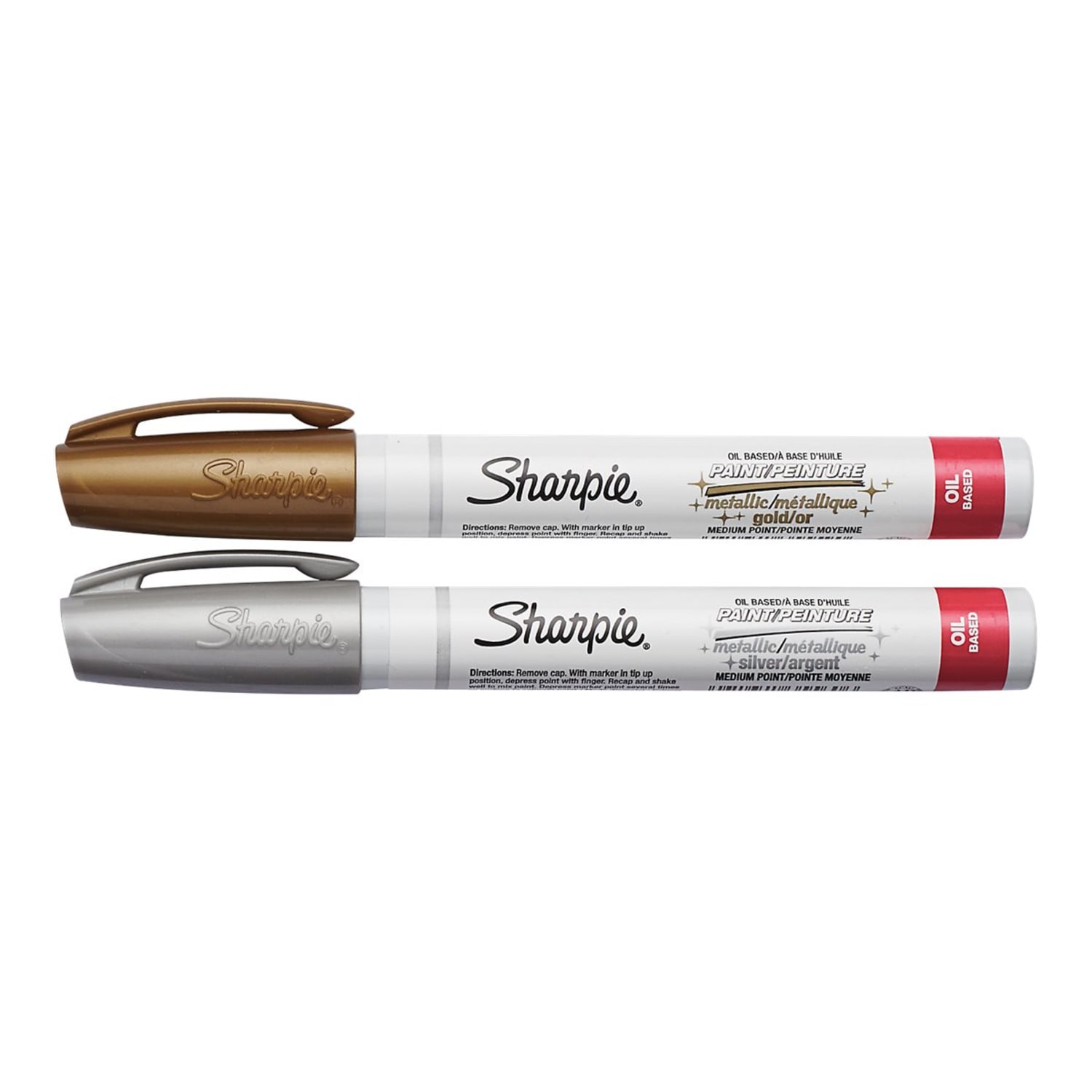 Sharpie Oil-Based Paint Marker - Metallic Gold, Metallic Silver Ink - Oil Based - 2 / Pack - Image 4