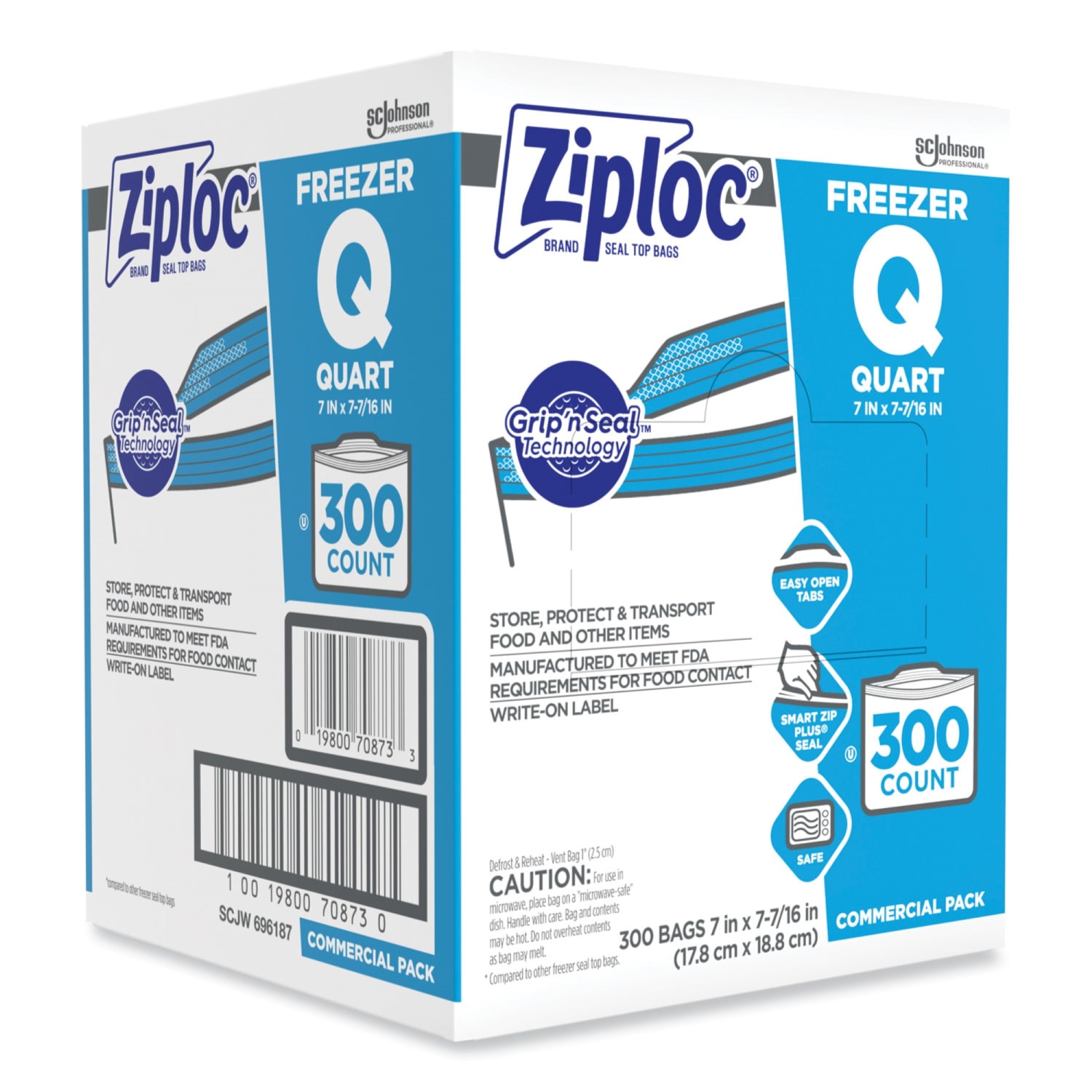 Ziploc Double Zipper Freezer Bags, 1-Quart, Clear, Carton Of 300 Bags - Image 4