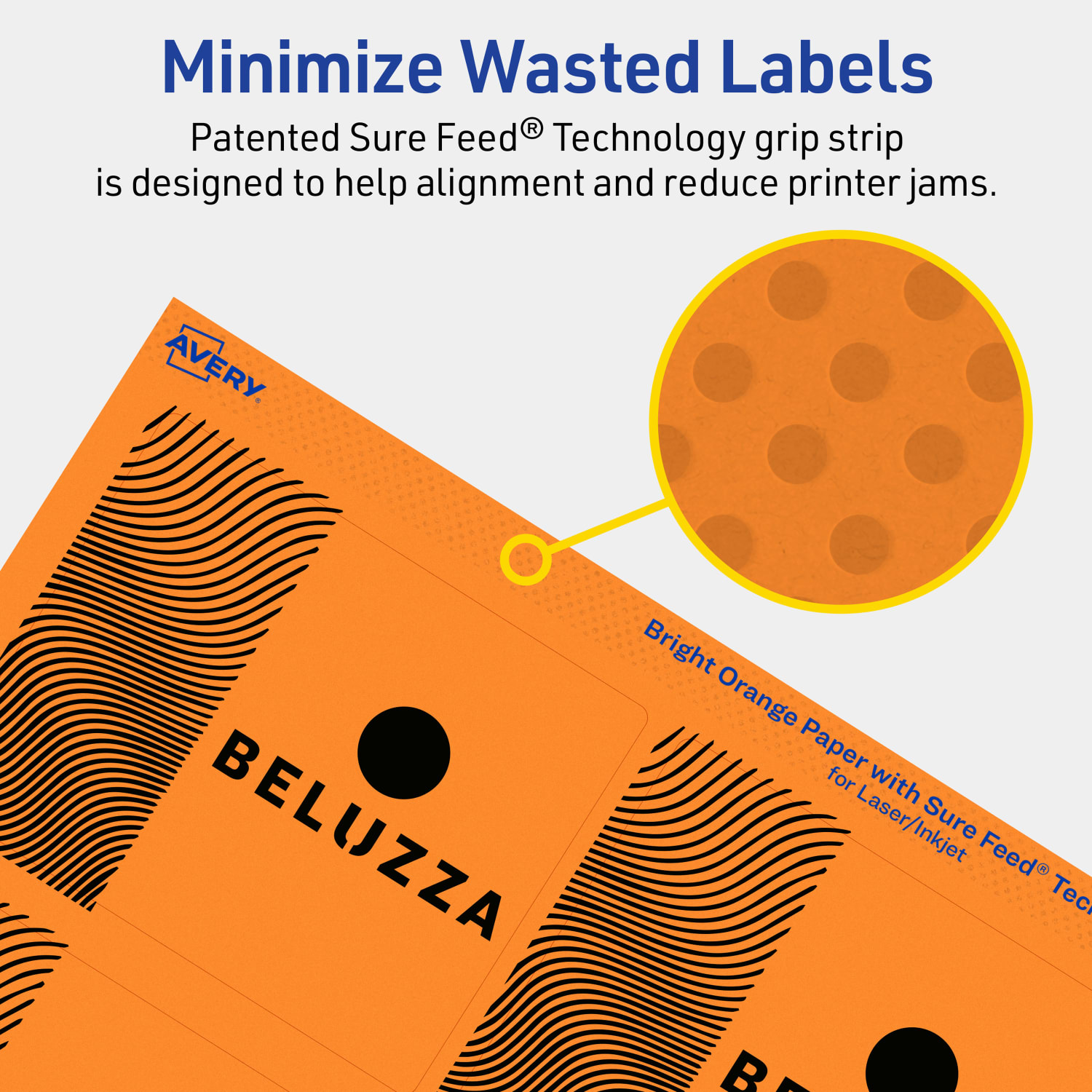 Avery Print-To-The-Edge Labels With Sure Feed Technology And Easy Peel, 94248-BOP40, Rectangle, 3in x 3-3/4in, Matte Bright Orange, Pack of 240 - Image 5
