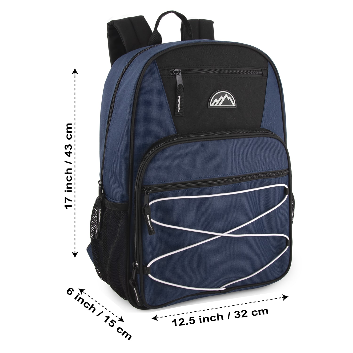 Mountain Edge Multi-Pocket Bungee Cord Sport Backpacks, Black/Blue/Gray, Total Qty 24 - Image 6