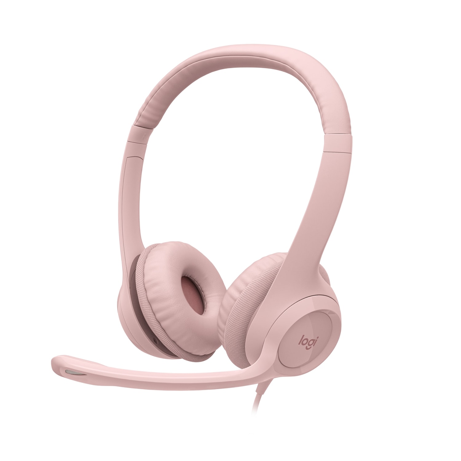 Logitech H390 Wired On-Ear Headset For PC/Laptop, Rose, 981-001280