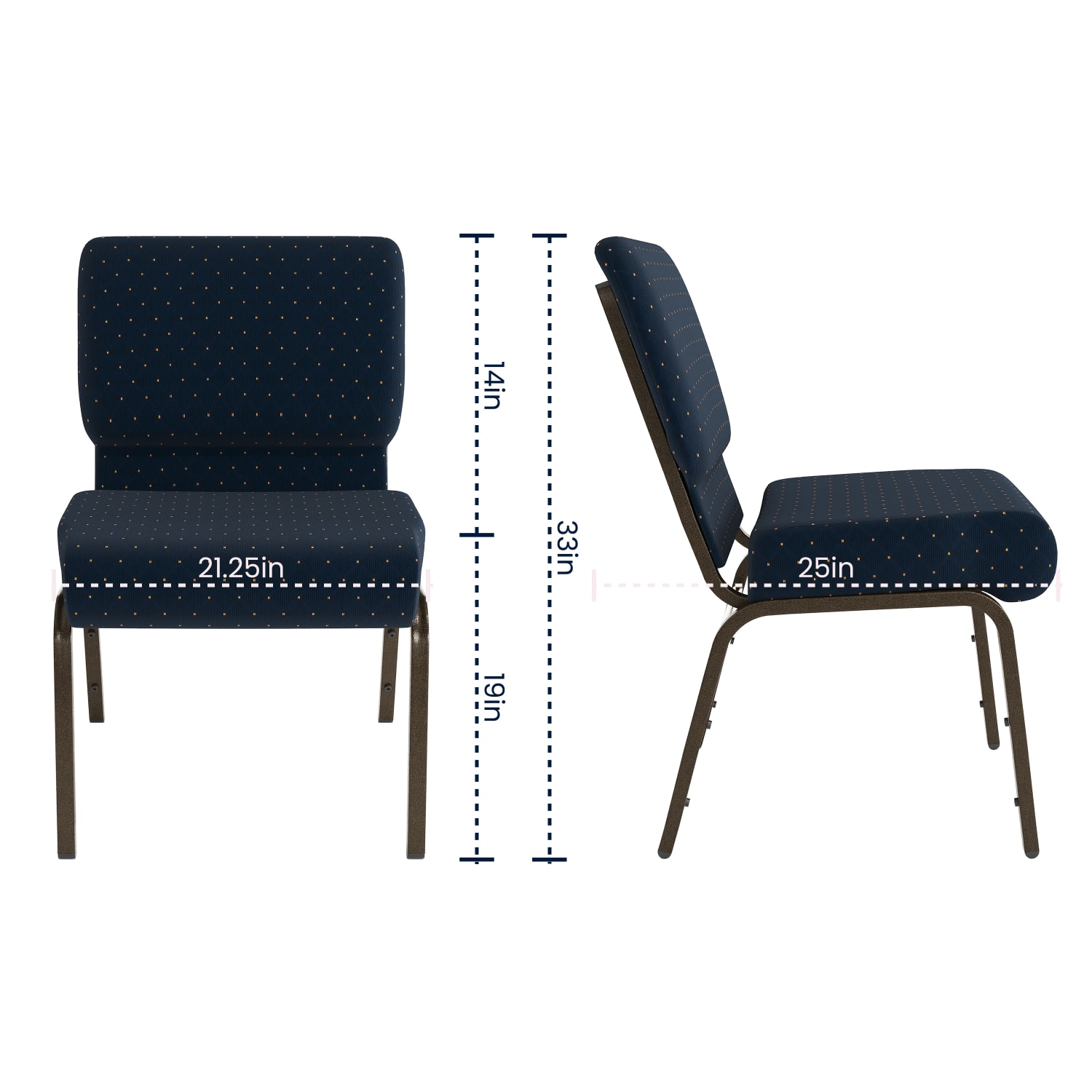 Flash Furniture HERCULES Series 21inW Stackable Church Chair Navy BlueGoldvein PopularChairscom