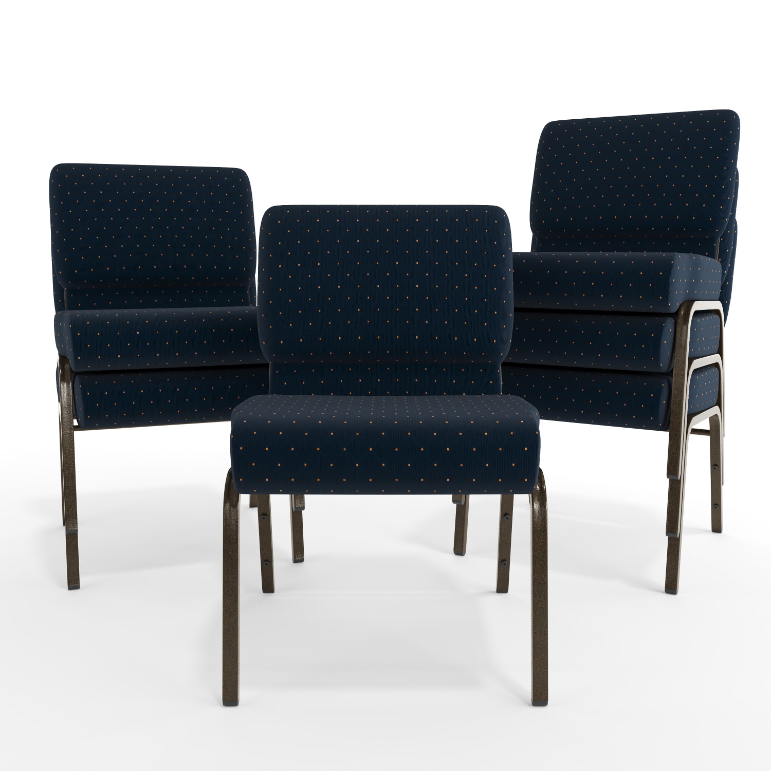 Flash Furniture HERCULES Series 21inW Stackable Church Chair Navy BlueGoldvein PopularChairscom