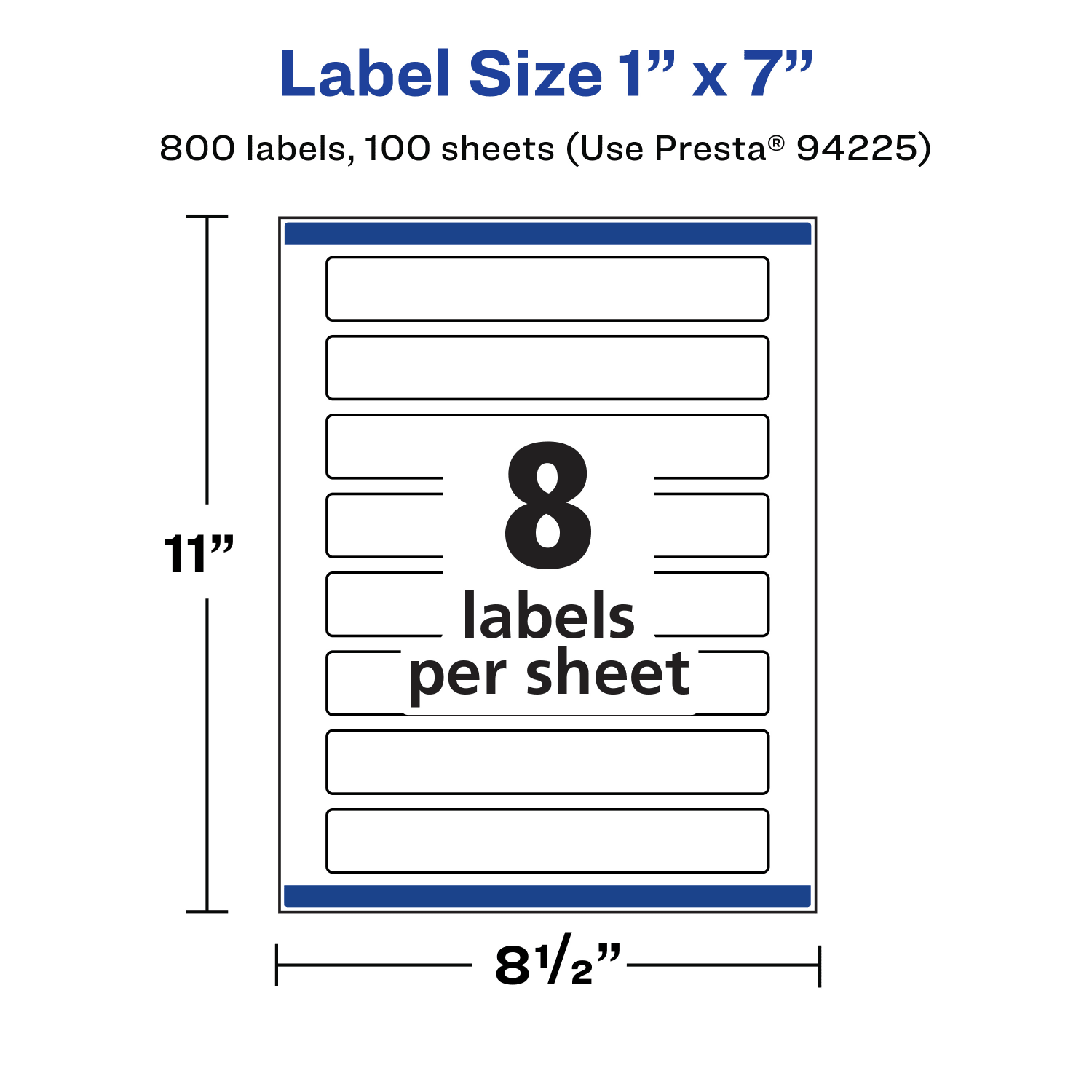 Avery Removable Labels With Sure Feed, 94225-RMP100, Rectangle, 1in x 7in, White, Pack Of 800 Labels - Image 6