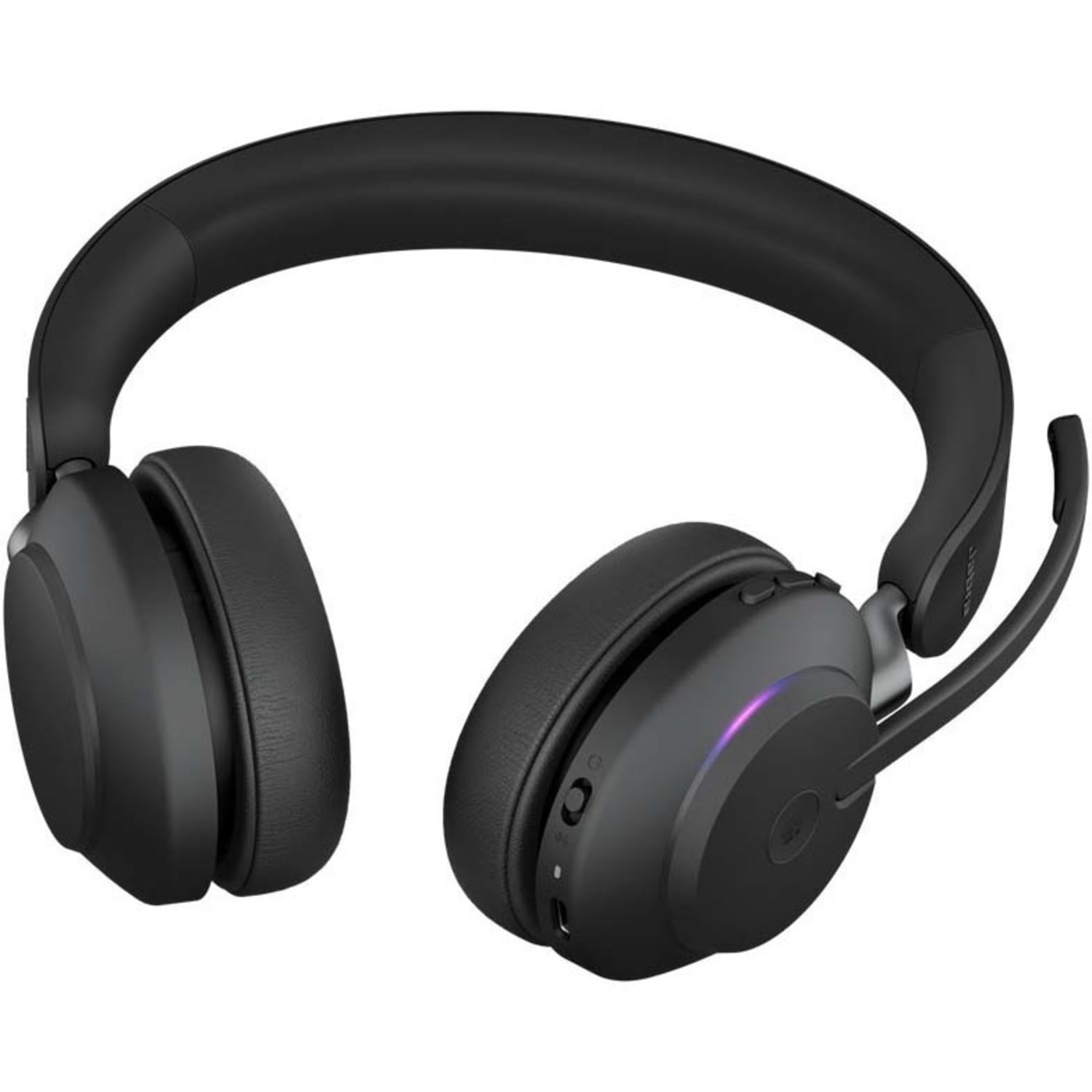 Jabra Evolve2 65 MS Stereo On-Ear Bluetooth Wireless Headset With Charging Stand, Black - Image 5