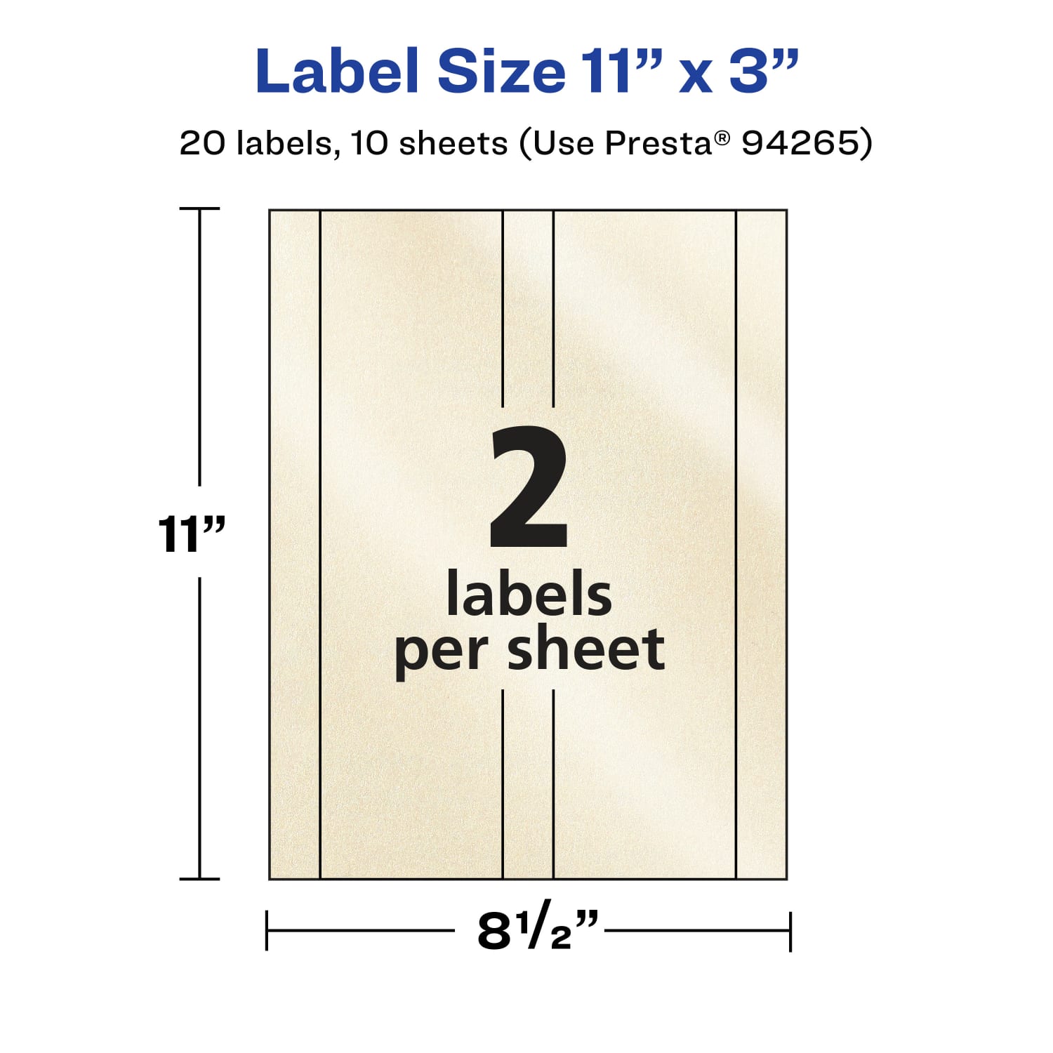 Avery Pearlized Permanent Labels, 94265-PIP10, Rectangle, 11in x 3in, Ivory, Pack Of 20 Labels - Image 6