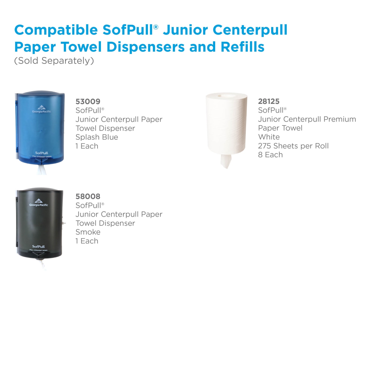 SofPull Premium Jr. Cap. 1-Ply Paper Towels, 275 Per Roll, Pack Of 8 Rolls - Image 6