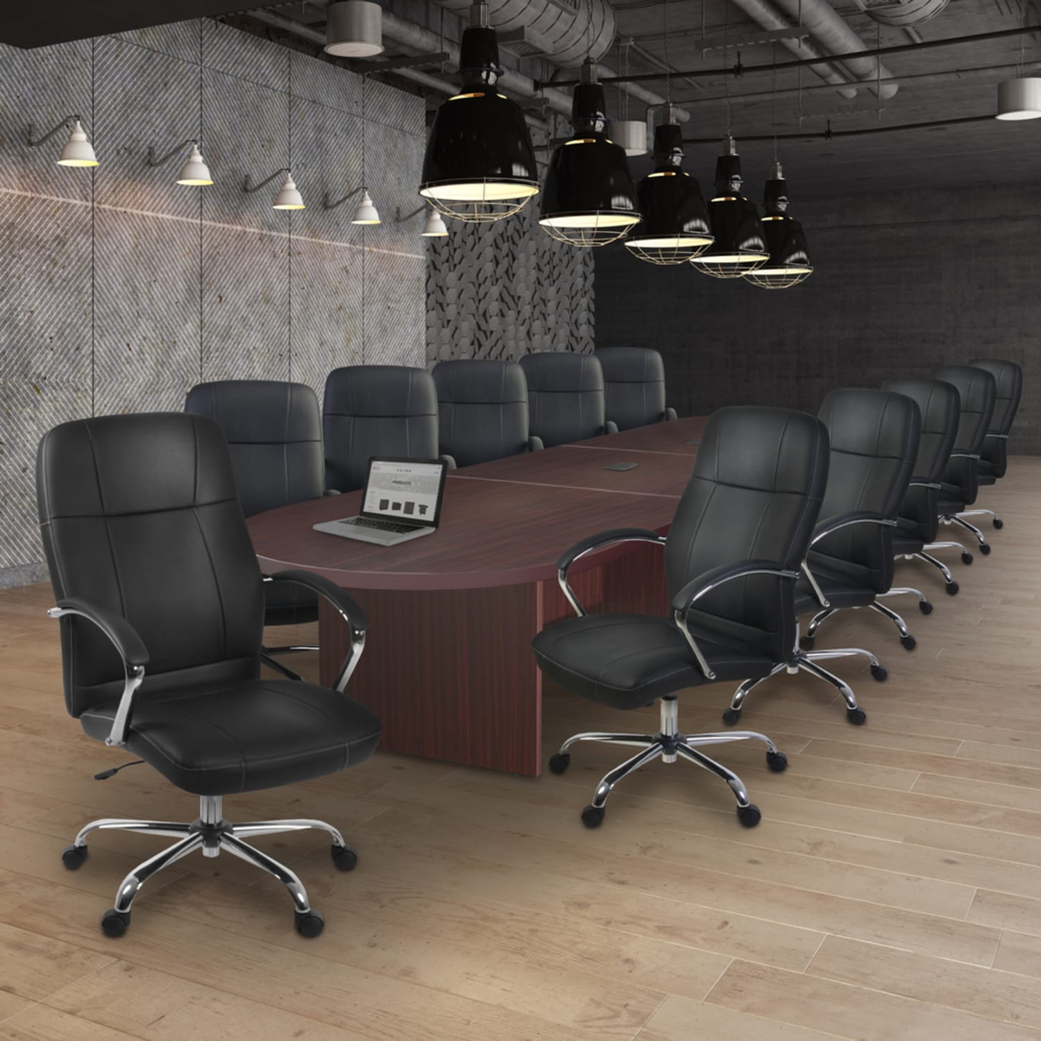 Regency Legacy Melamine Oval Conference Table, 29inH x 192inW x 52inD, Mahogany - Image 3