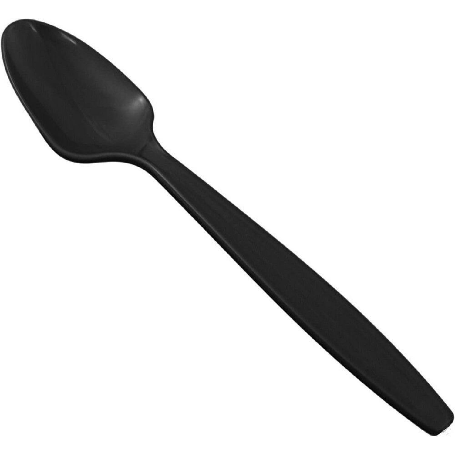 JAM PAPER Big Party Pack of Premium Plastic Spoons, Black, 100 Disposable Spoons/Box - Image 3
