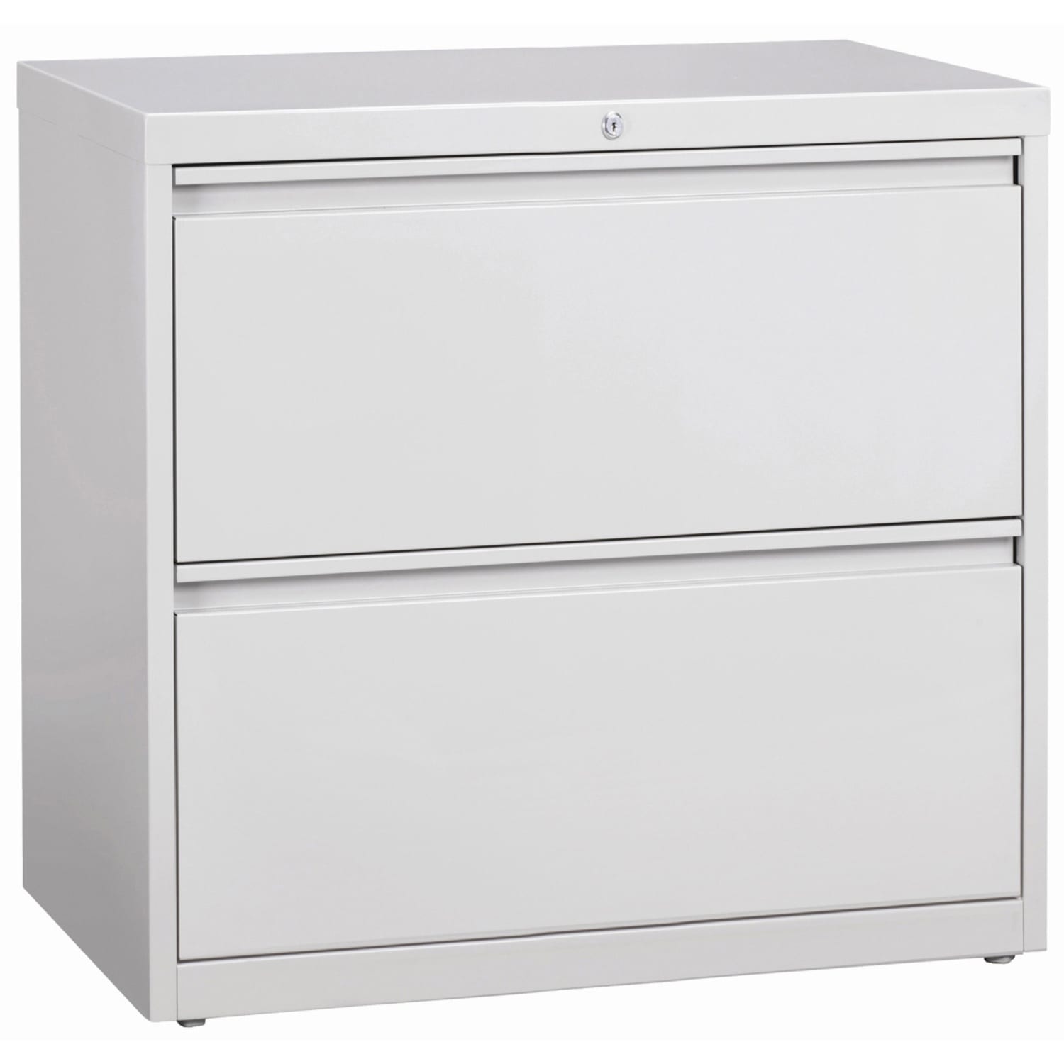 Lorell Fortress 36inW x 18-5/8inD Lateral 2-Drawer File Cabinet, Light Gray - Image 4
