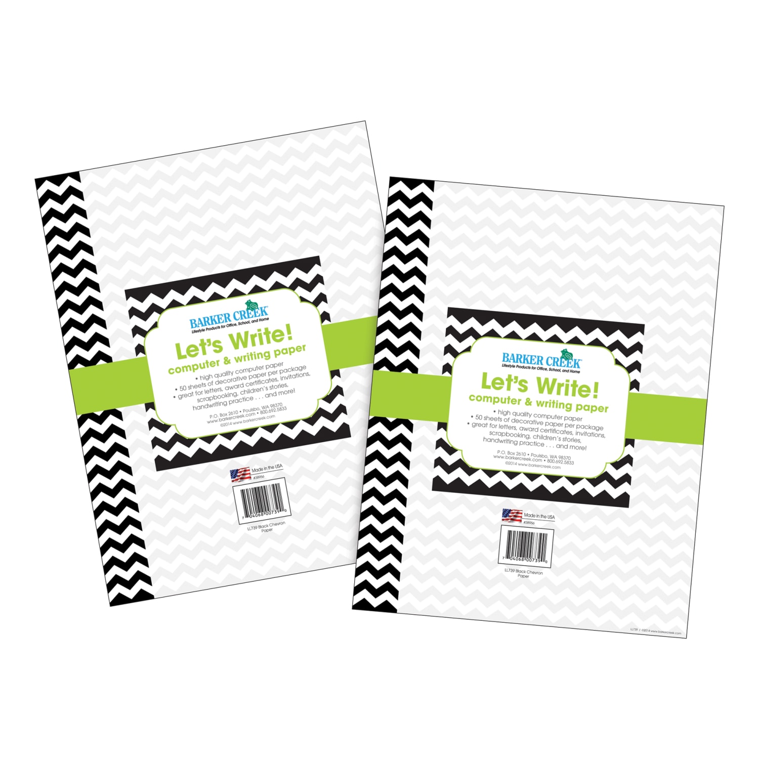 Barker Creek Computer Paper, Letter Paper Size, 60 Lb, Black Chevron, 100 Sheets - Image 3