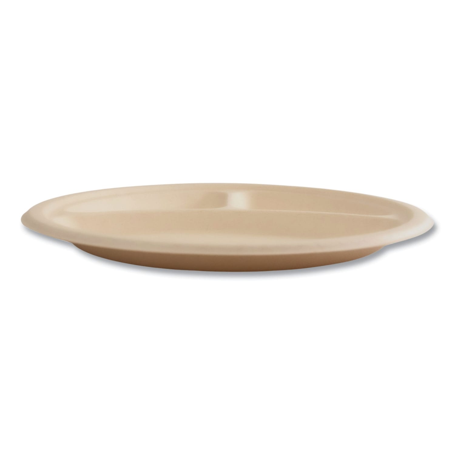 Boardwalk Bagasse PFAS-Free 3-Compartment Dinnerware Plates, 10in, Tan, Pack Of 500 Plates - Image 3
