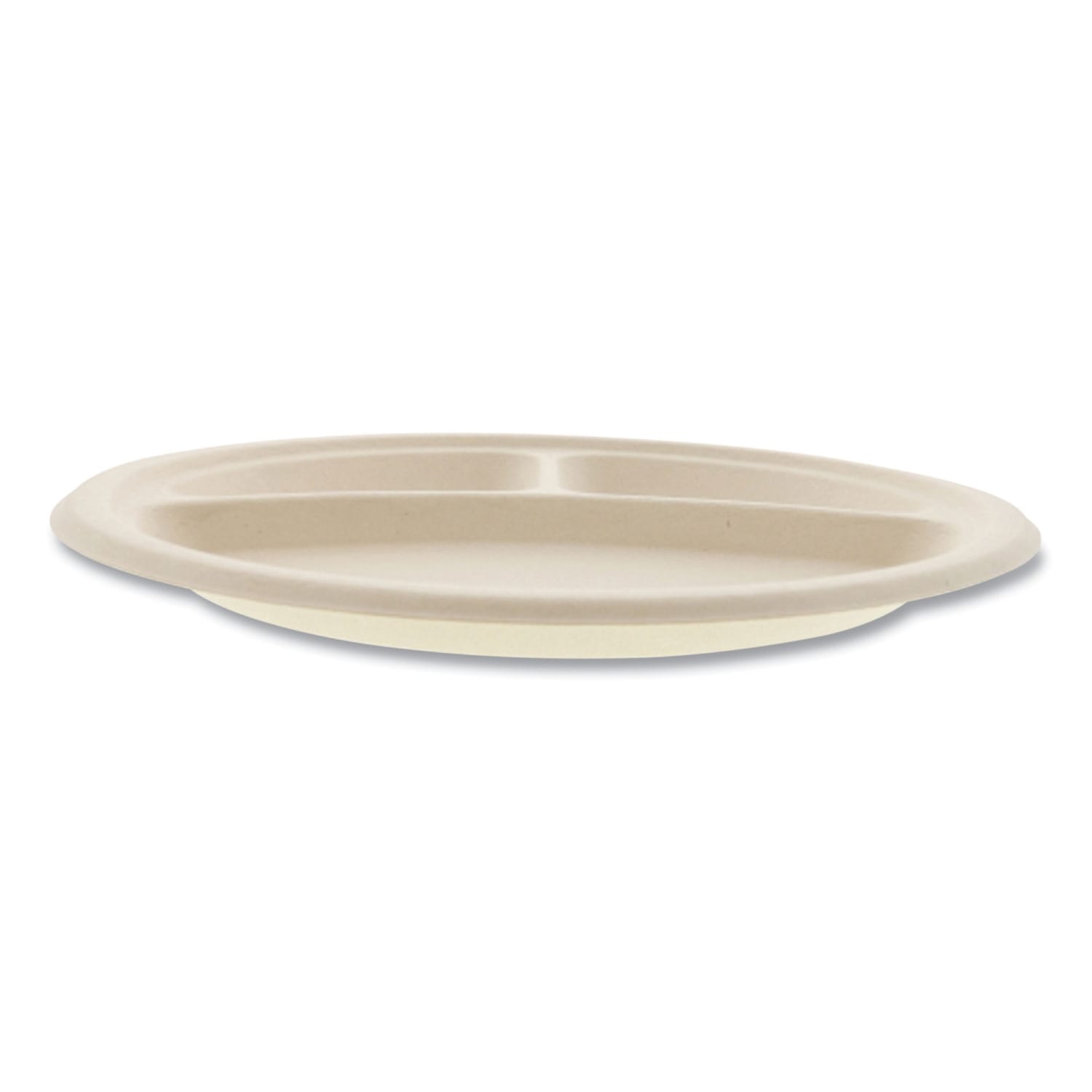Boardwalk Bagasse PFAS-Free 3-Compartment Dinnerware Plates, 10in, Tan, Pack Of 500 Plates - Image 4