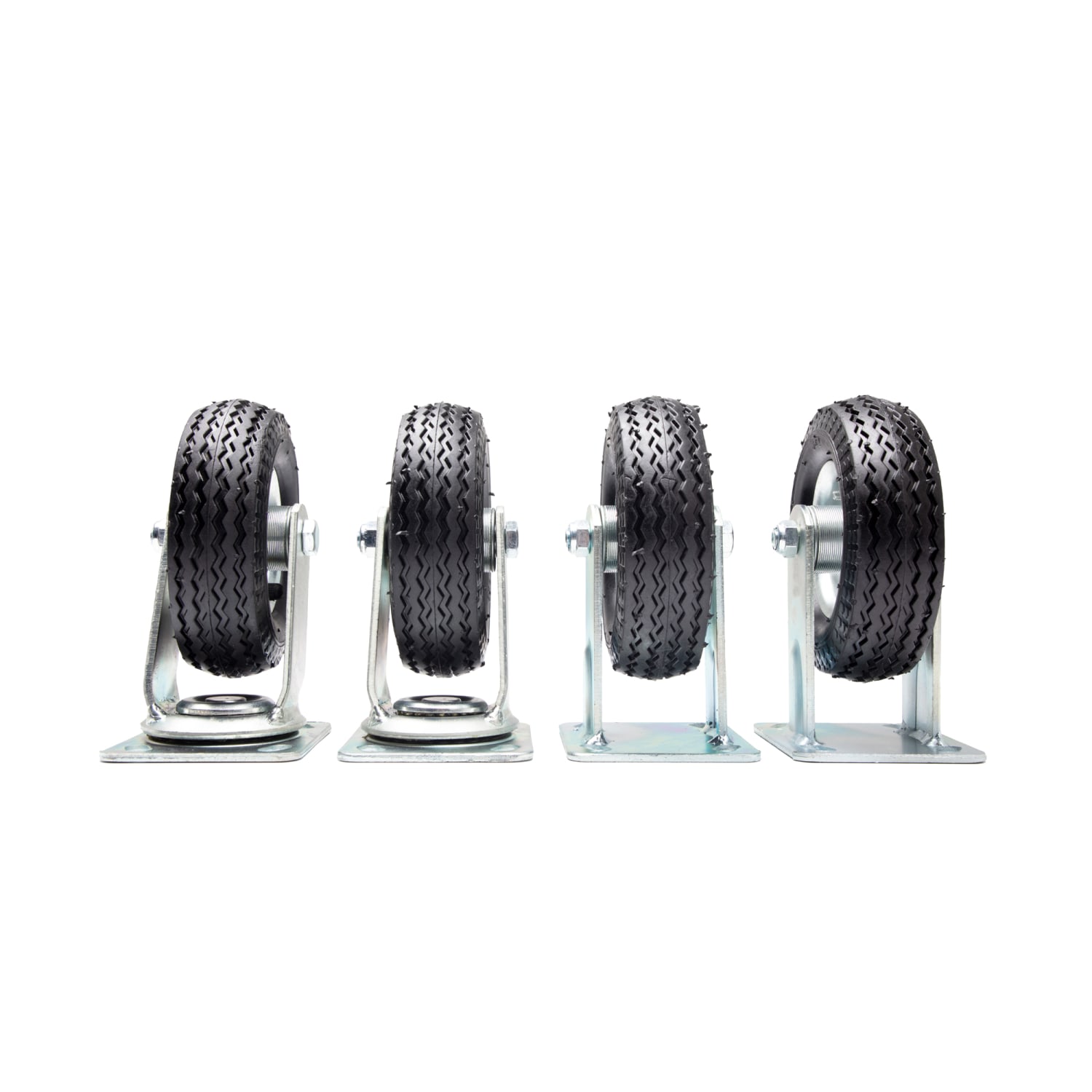 Hospitality 1 Source Pneumatic Wheels, 6in, Black, Set Of 4 Wheels
