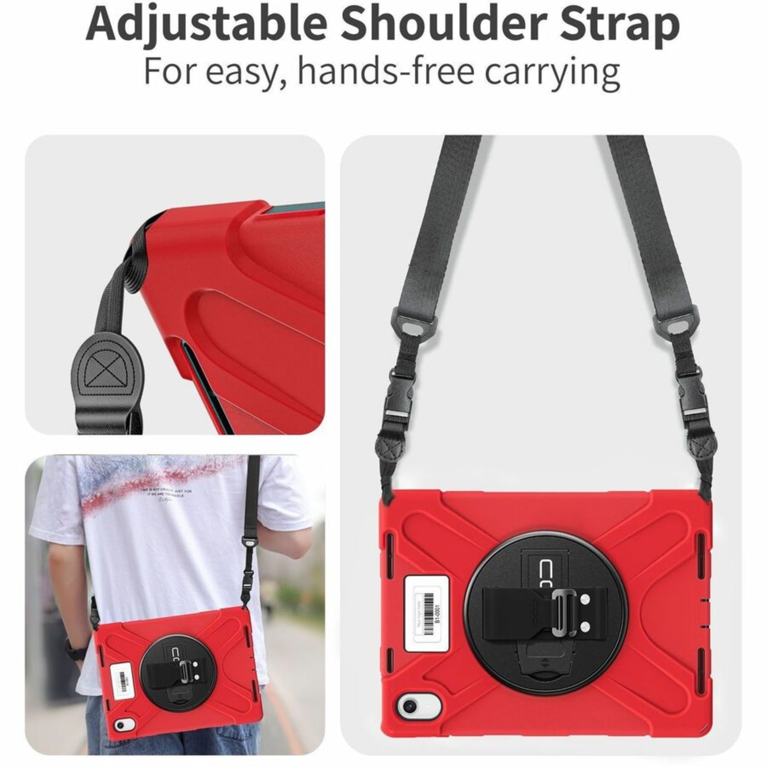 CODi Rugged Case With Integrated Screen Protector For iPad 11in (A16) & iPad 10.9in (10th Generation), Red - Image 4