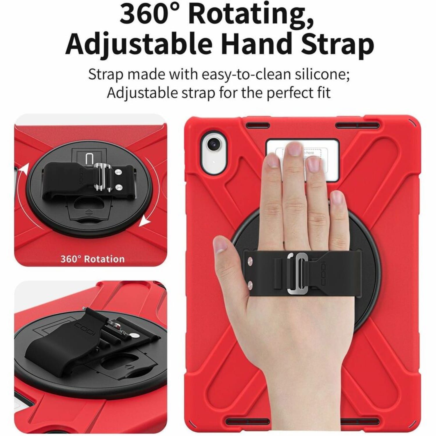 CODi Rugged Case With Integrated Screen Protector For iPad 11in (A16) & iPad 10.9in (10th Generation), Red - Image 5