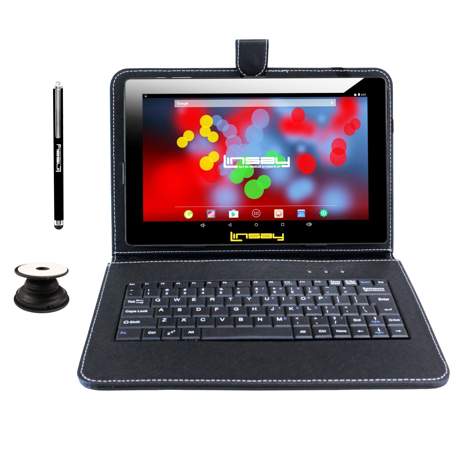 Linsay F10IPS Tablet, 10.1in Screen, 2GB Memory, 64GB Storage, Android 13, Black Keyboard - Image 3