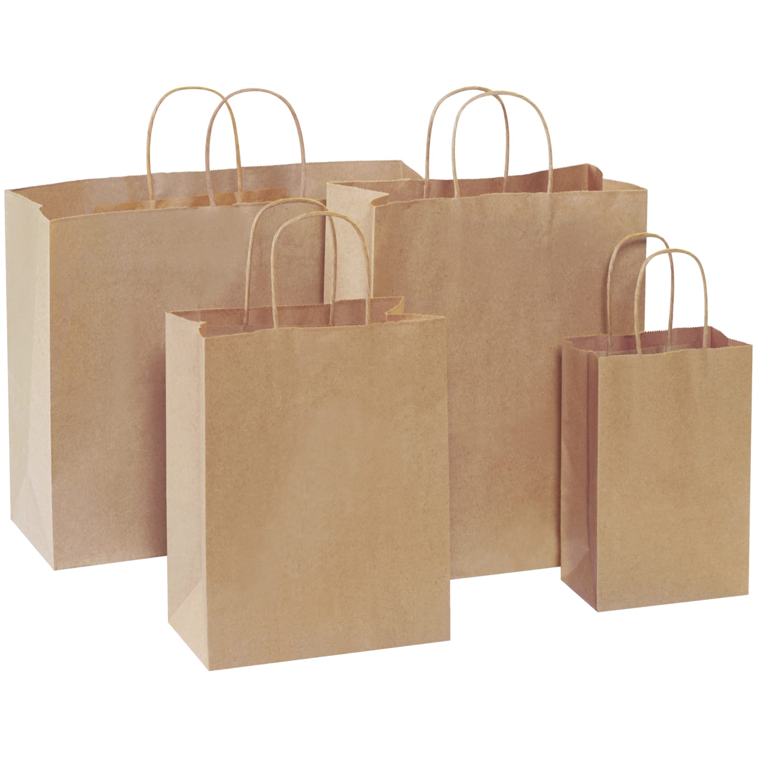 Partners Brand Paper Shopping Bags, 13inH x 7inW x 13inD, Kraft, Case Of 250 - Image 4