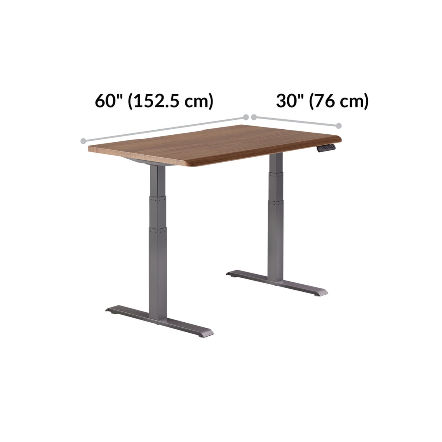 VARI Electric Standing Desk With ComfortEdge, 60inW, Walnut - Image 5