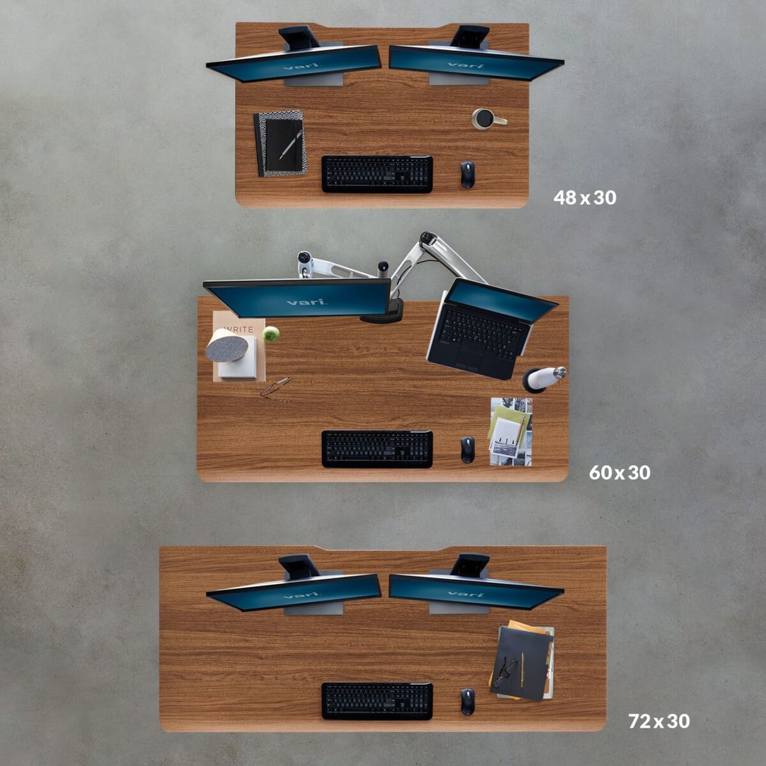 VARI Electric Standing Desk With ComfortEdge, 60inW, Walnut - Image 6